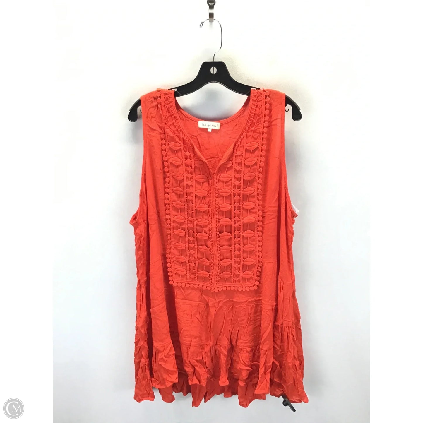 Top Sleeveless By Indigo Soul In Orange, Size: 3x