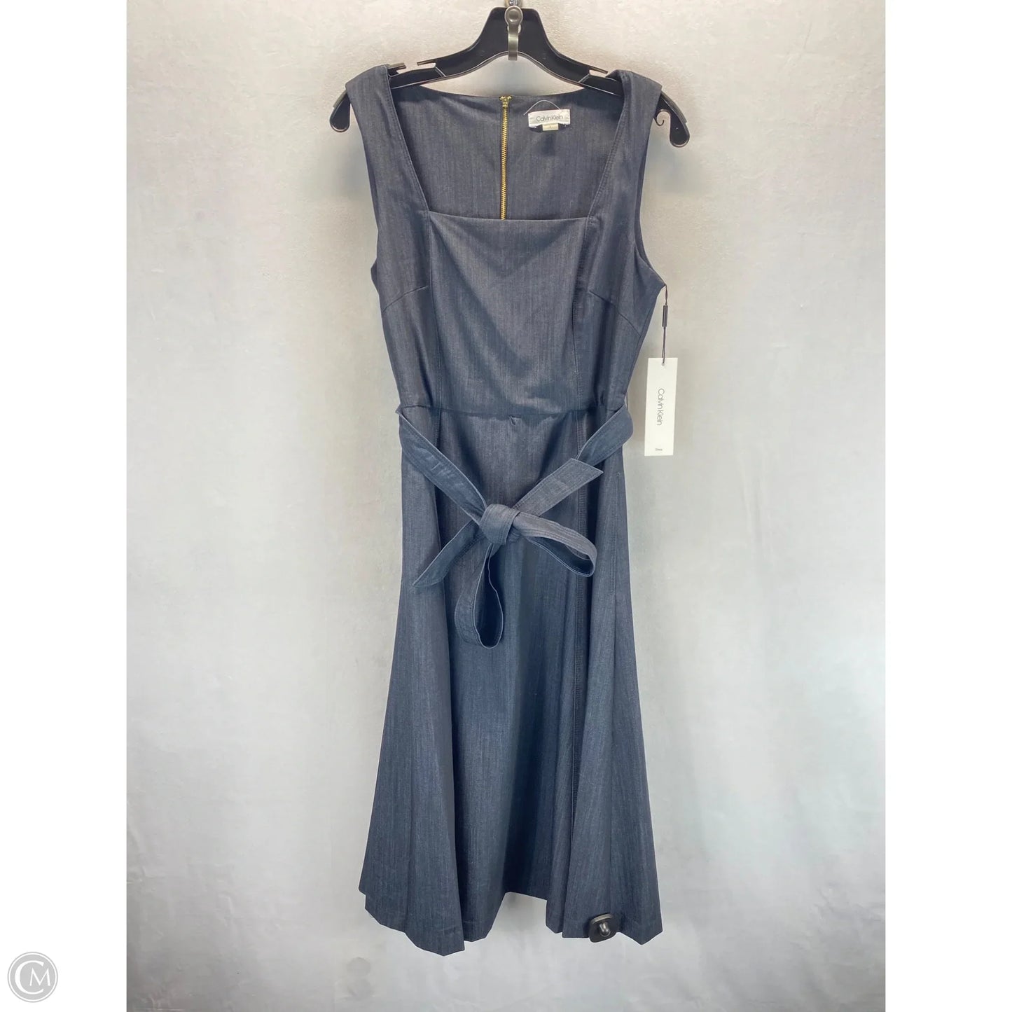 Dress Casual Midi By Calvin Klein In Blue, Size: 6