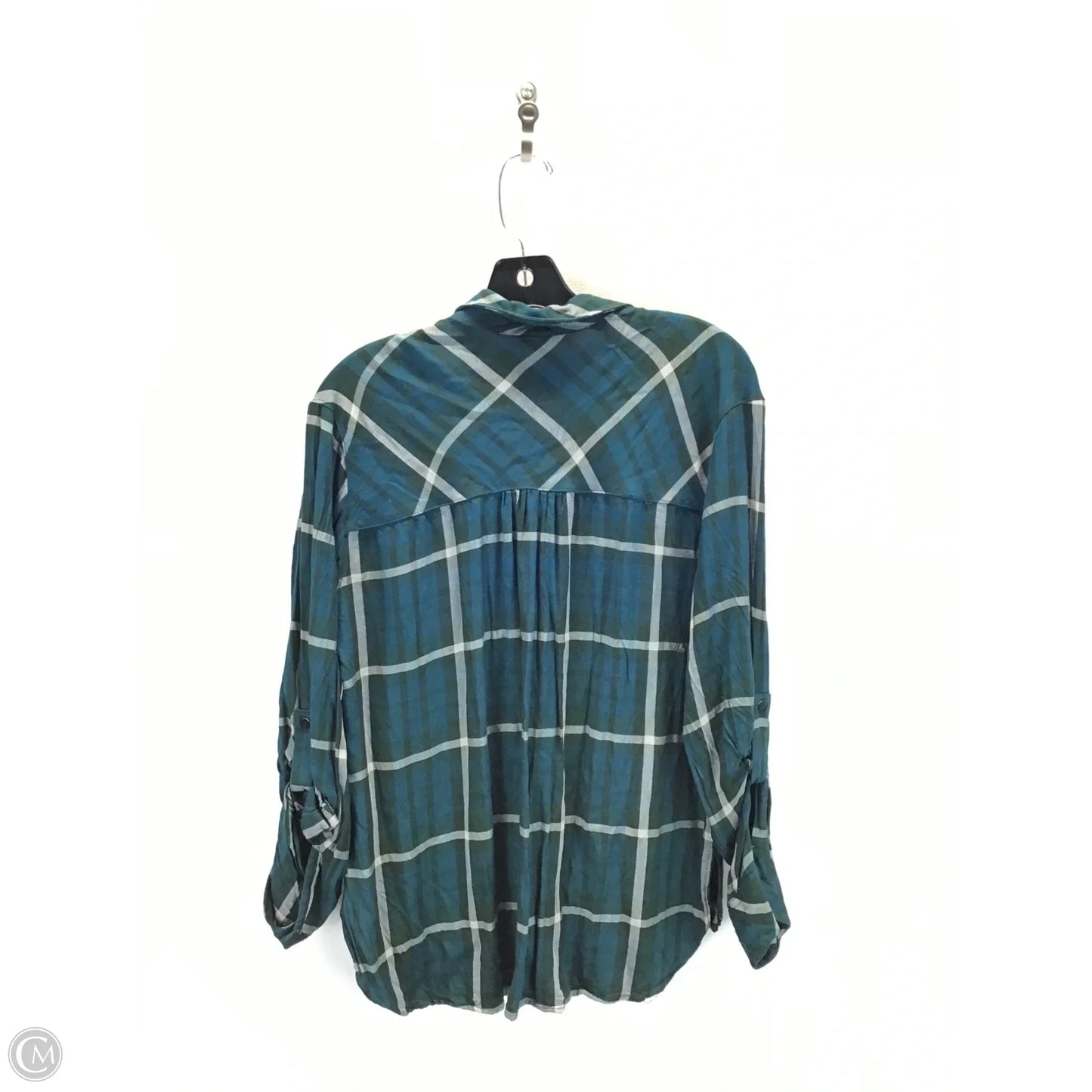 Top Long Sleeve By Sanctuary In Plaid Pattern, Size: L