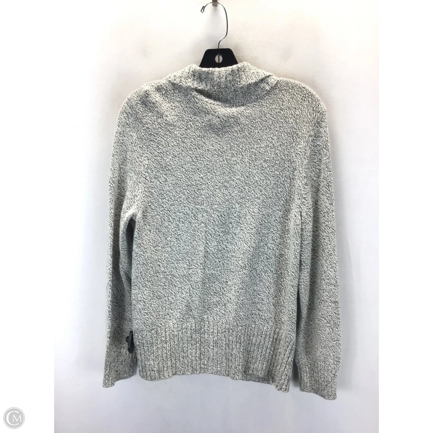 Sweater Cardigan By Karen Scott In Grey, Size: Xxl