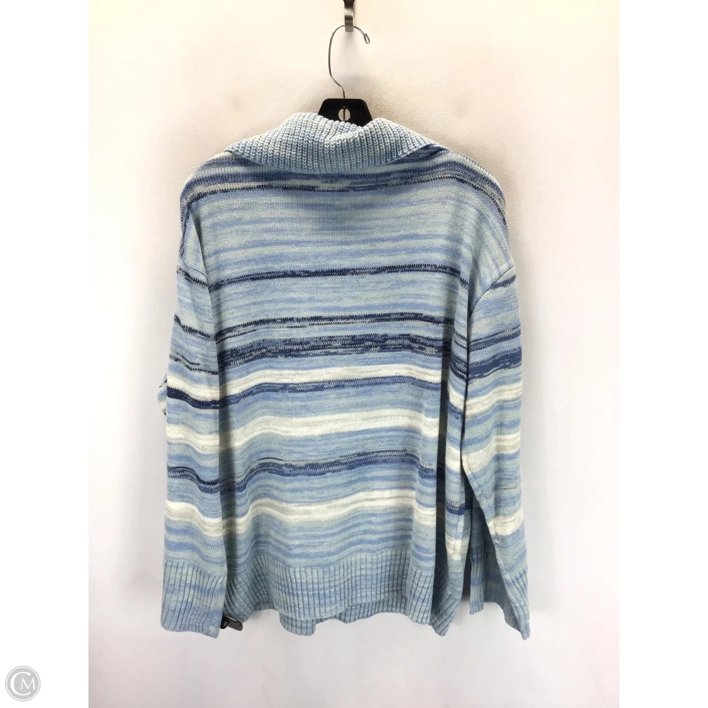 Sweater By Eloquii In Blue & White, Size: 1x