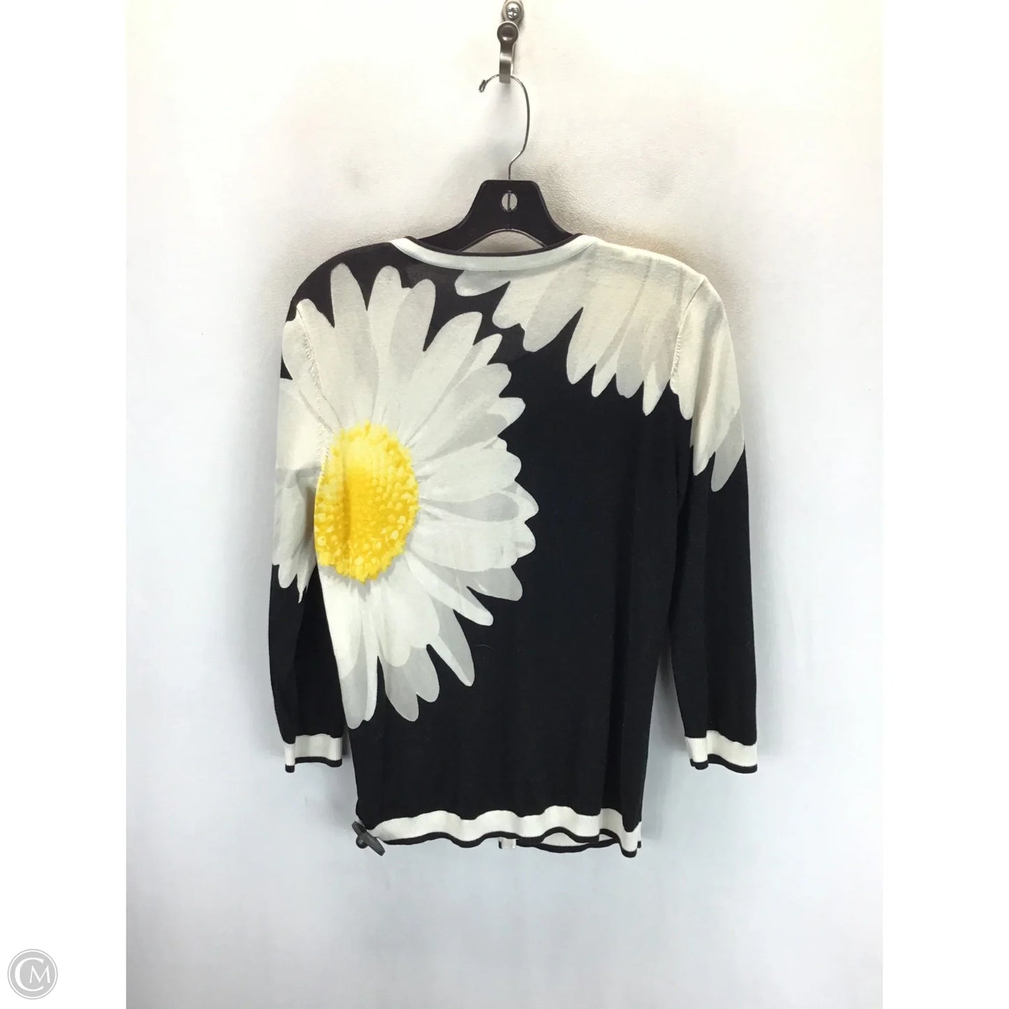 Cardigan By Talbots In Black & Yellow, Size: M