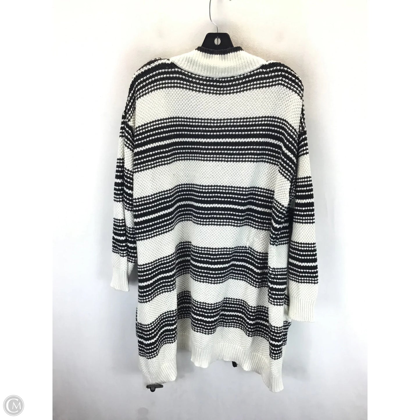 Sweater Cardigan By Ashley Stewart In Black & White, Size: 2x