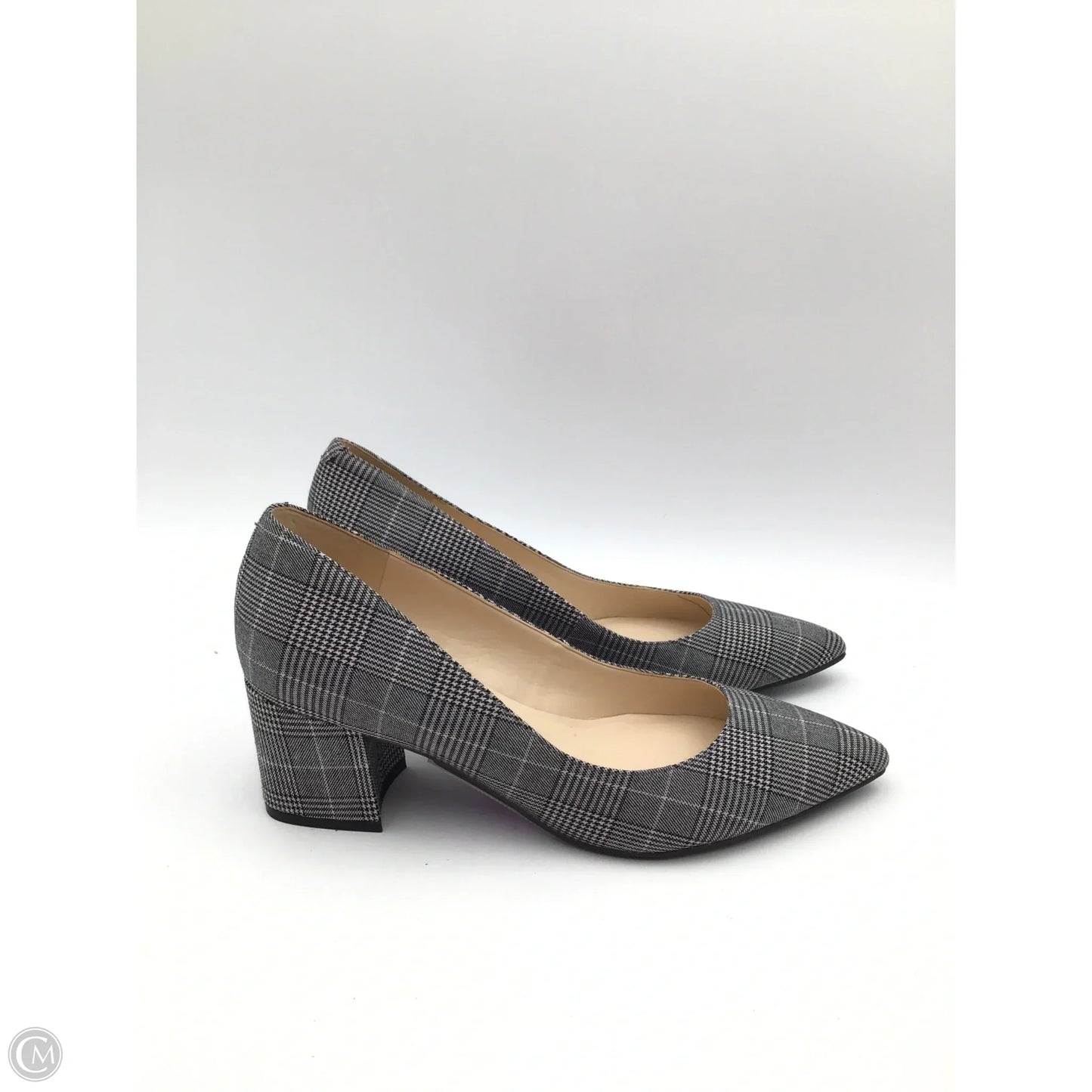 Shoes Heels Block By Nine West In Plaid Pattern, Size: 8