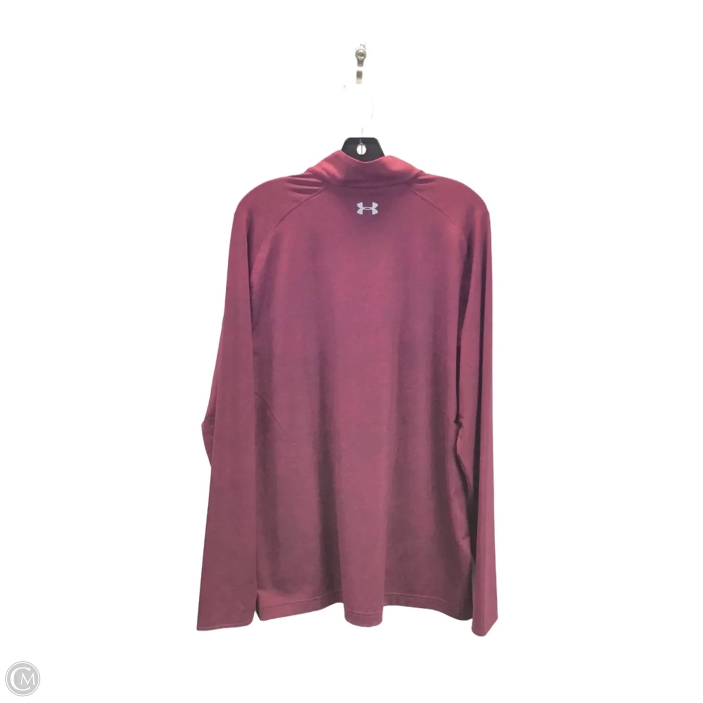 Athletic Top Long Sleeve Crewneck By Under Armour In Red, Size: L