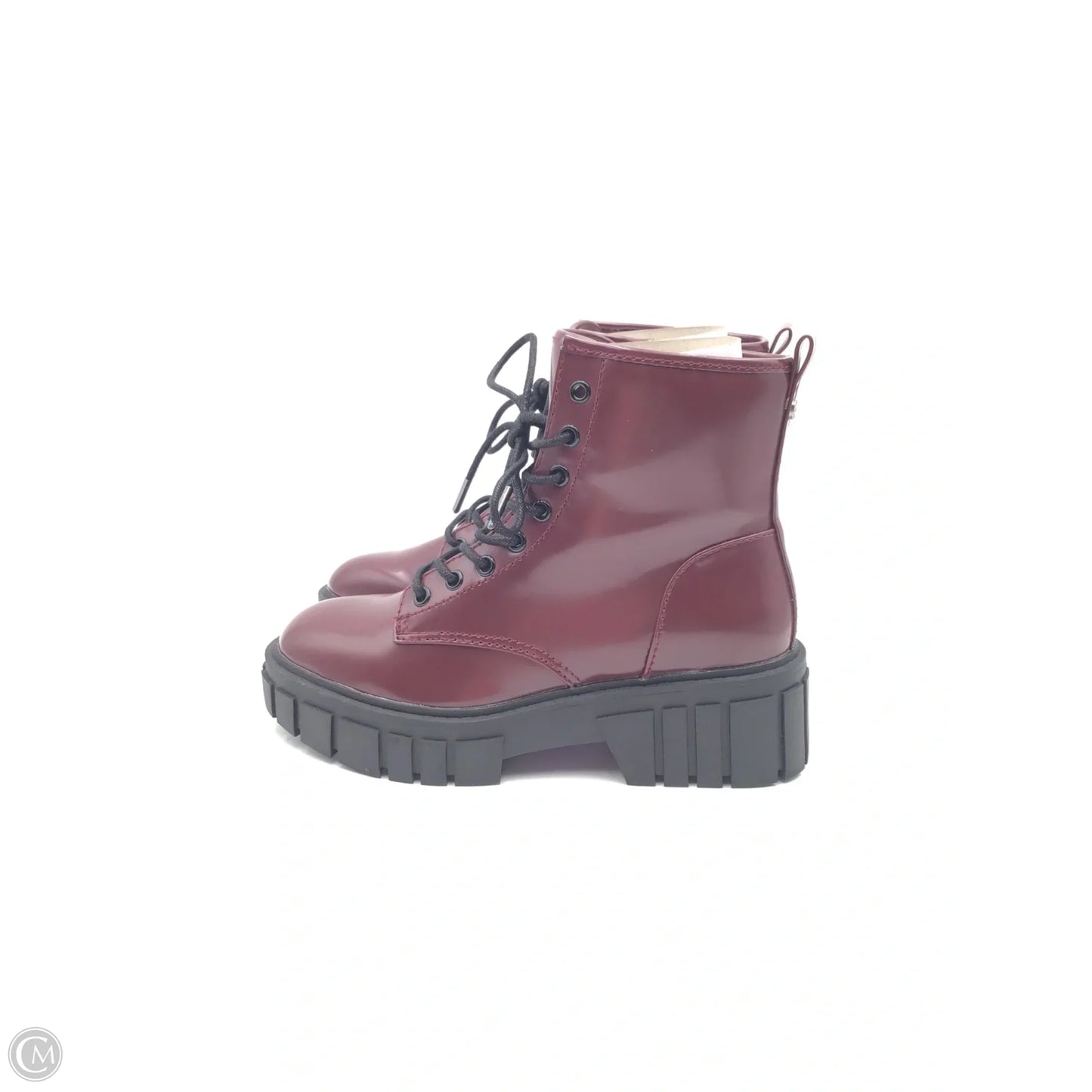 Boots Combat By Madden Nyc In Maroon, Size: 8