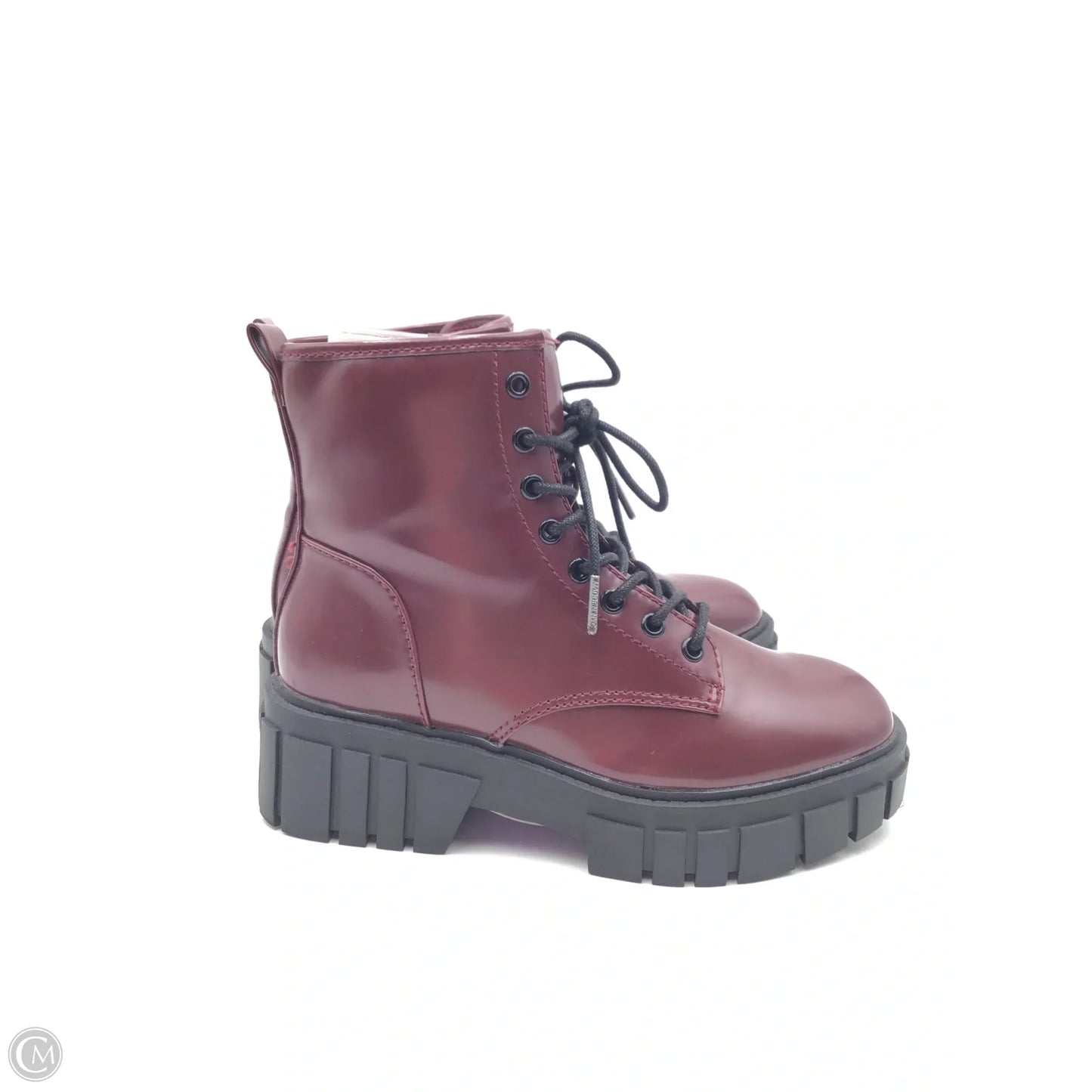 Boots Combat By Madden Nyc In Maroon, Size: 8