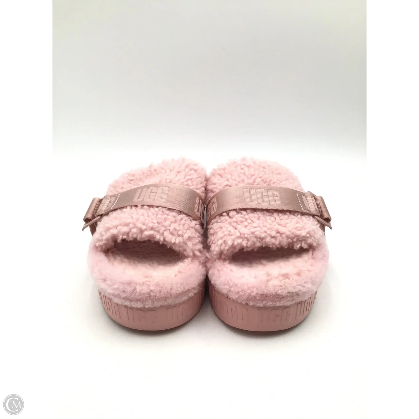 Slippers Designer By Ugg In Pink, Size: 7