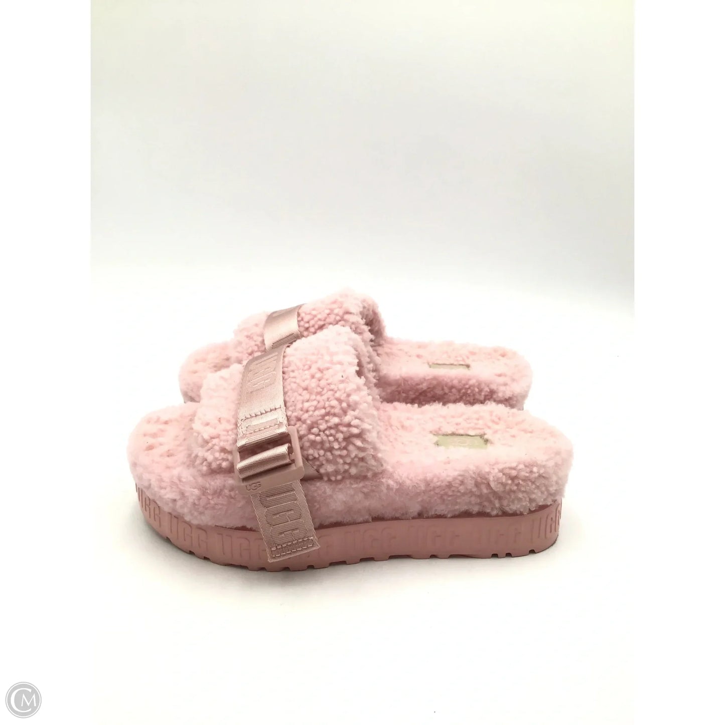 Slippers Designer By Ugg In Pink, Size: 7