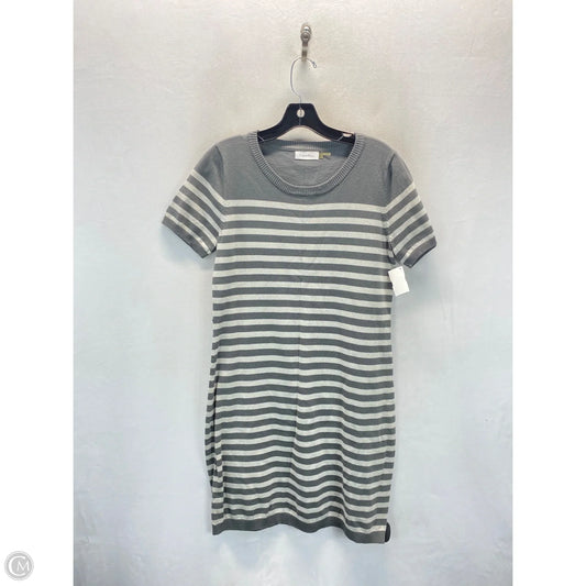 Dress Casual Midi By Calvin Klein In Striped Pattern, Size: M