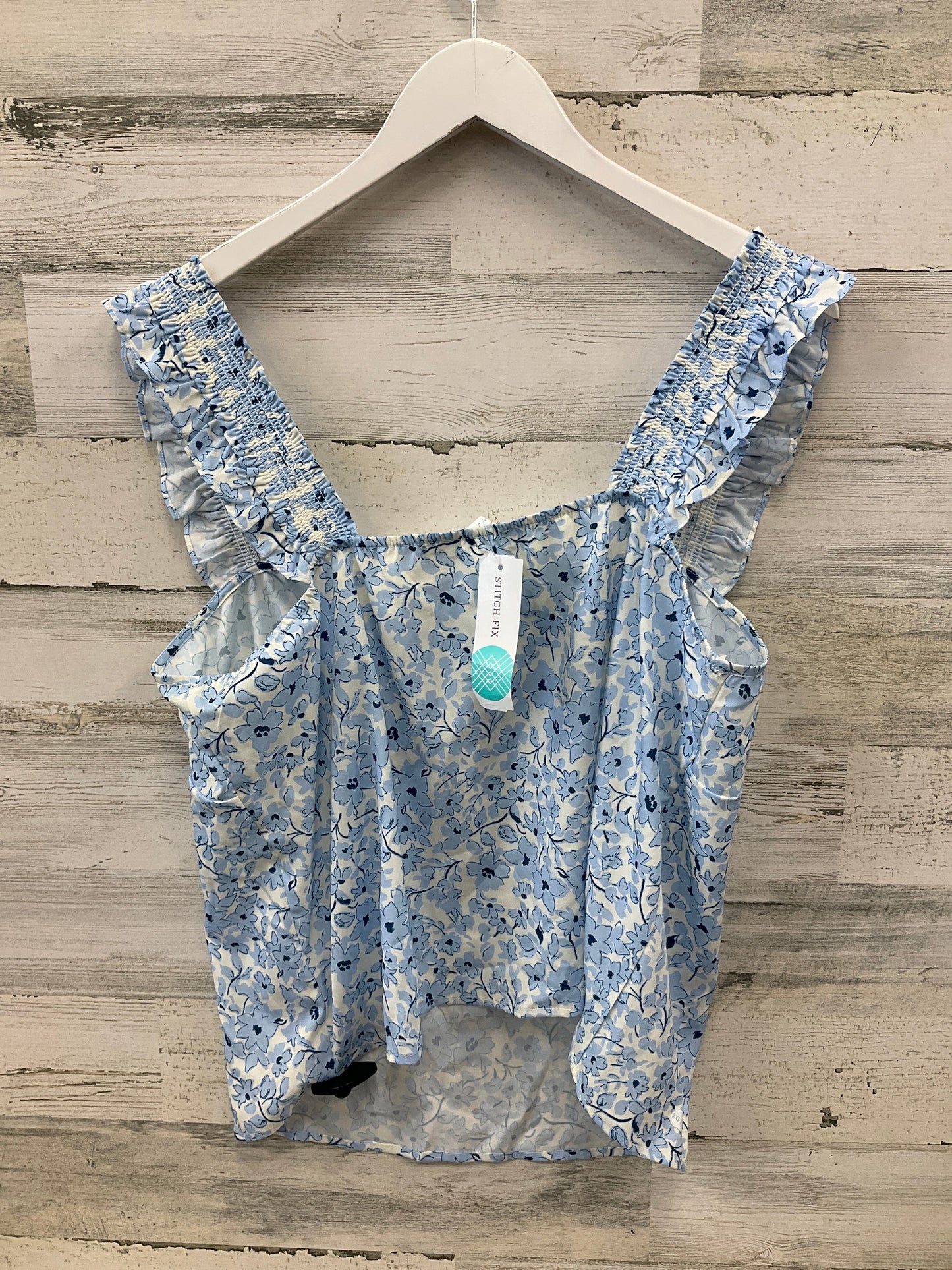 Tank Top By Lush In Blue & White, Size:Xxl