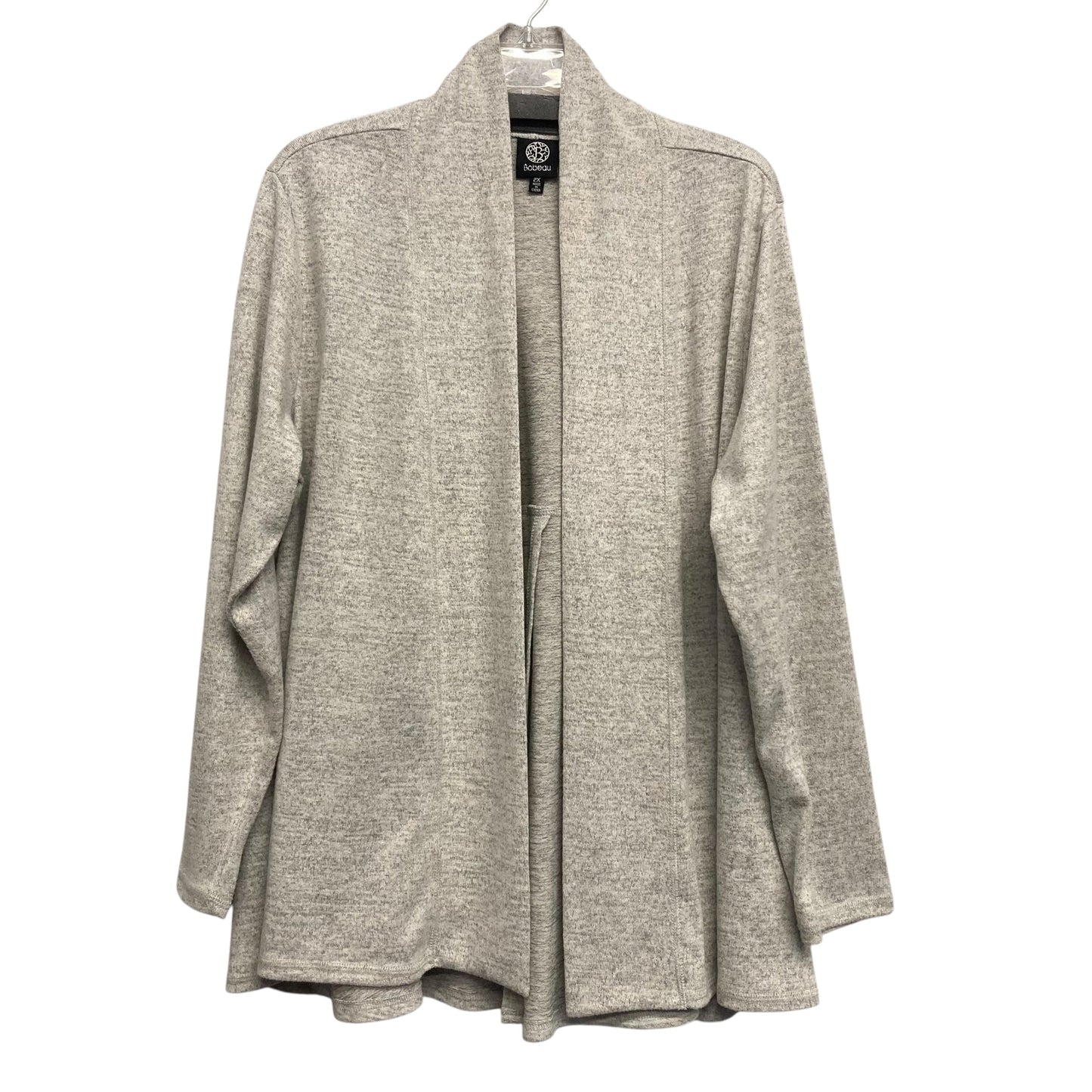 Sweater Cardigan By Bobeau In Grey, Size:2X