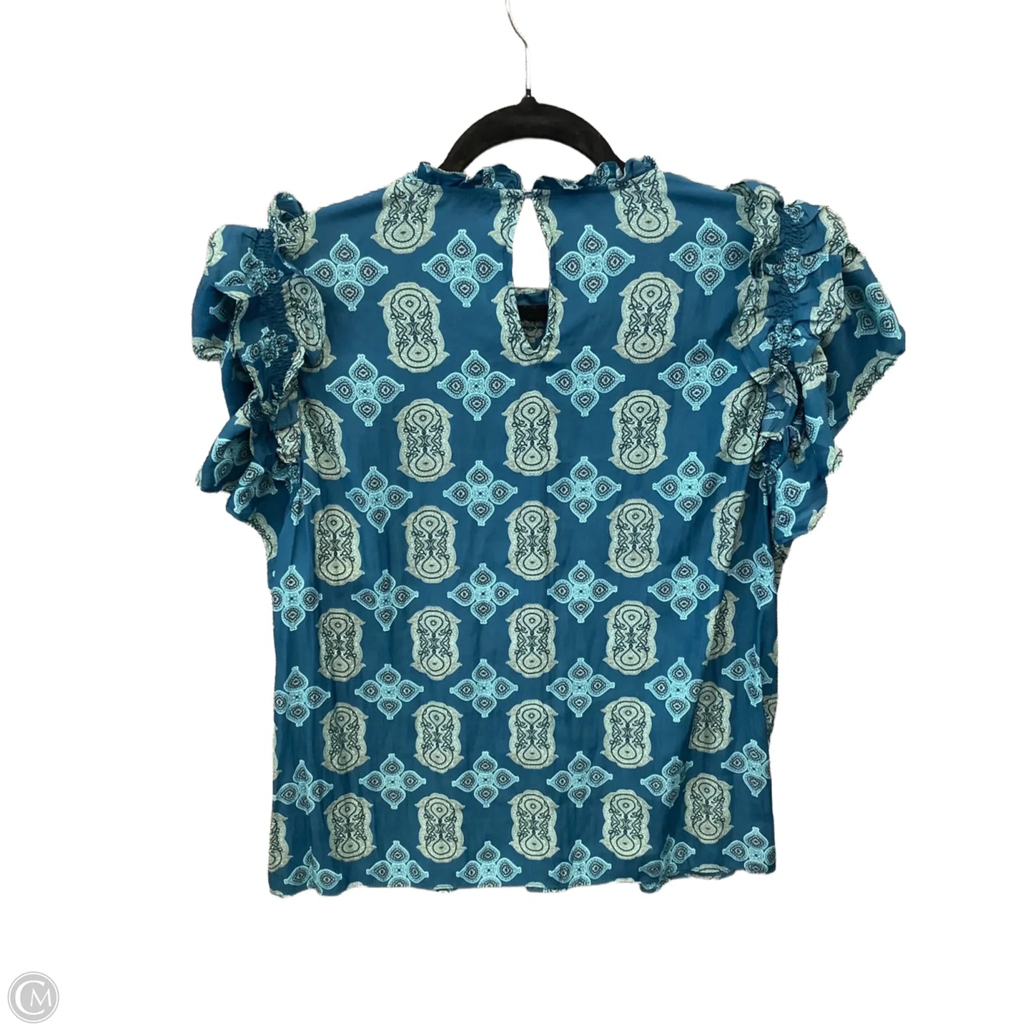 Blouse Short Sleeve By Rose And Olive In Blue, Size: Xl