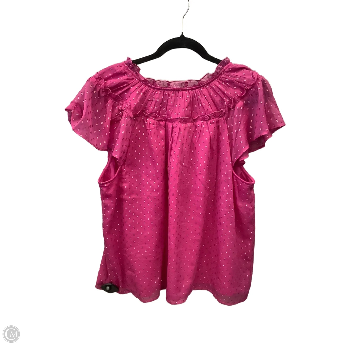 Blouse Short Sleeve By Loft In Pink, Size: Xl