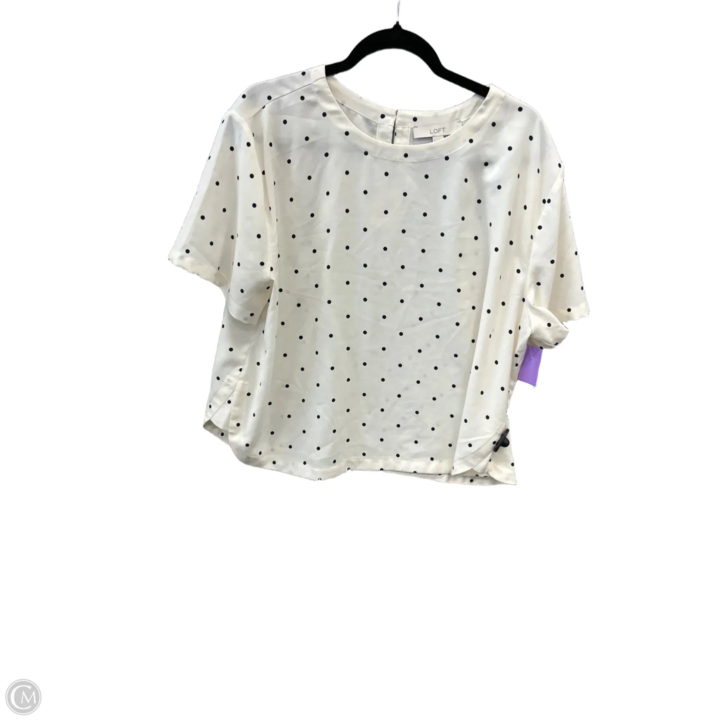 Blouse Short Sleeve By Loft In White, Size: Xl