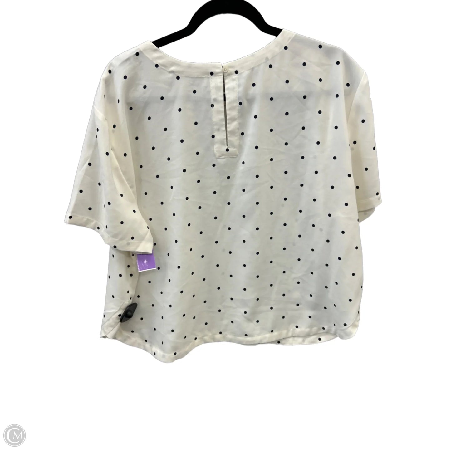 Blouse Short Sleeve By Loft In White, Size: Xl