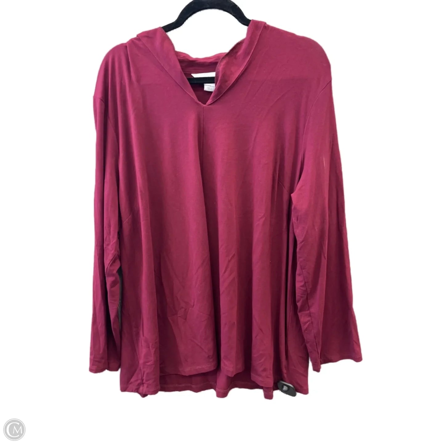 Top Long Sleeve By Liz Claiborne In Maroon, Size: 1x