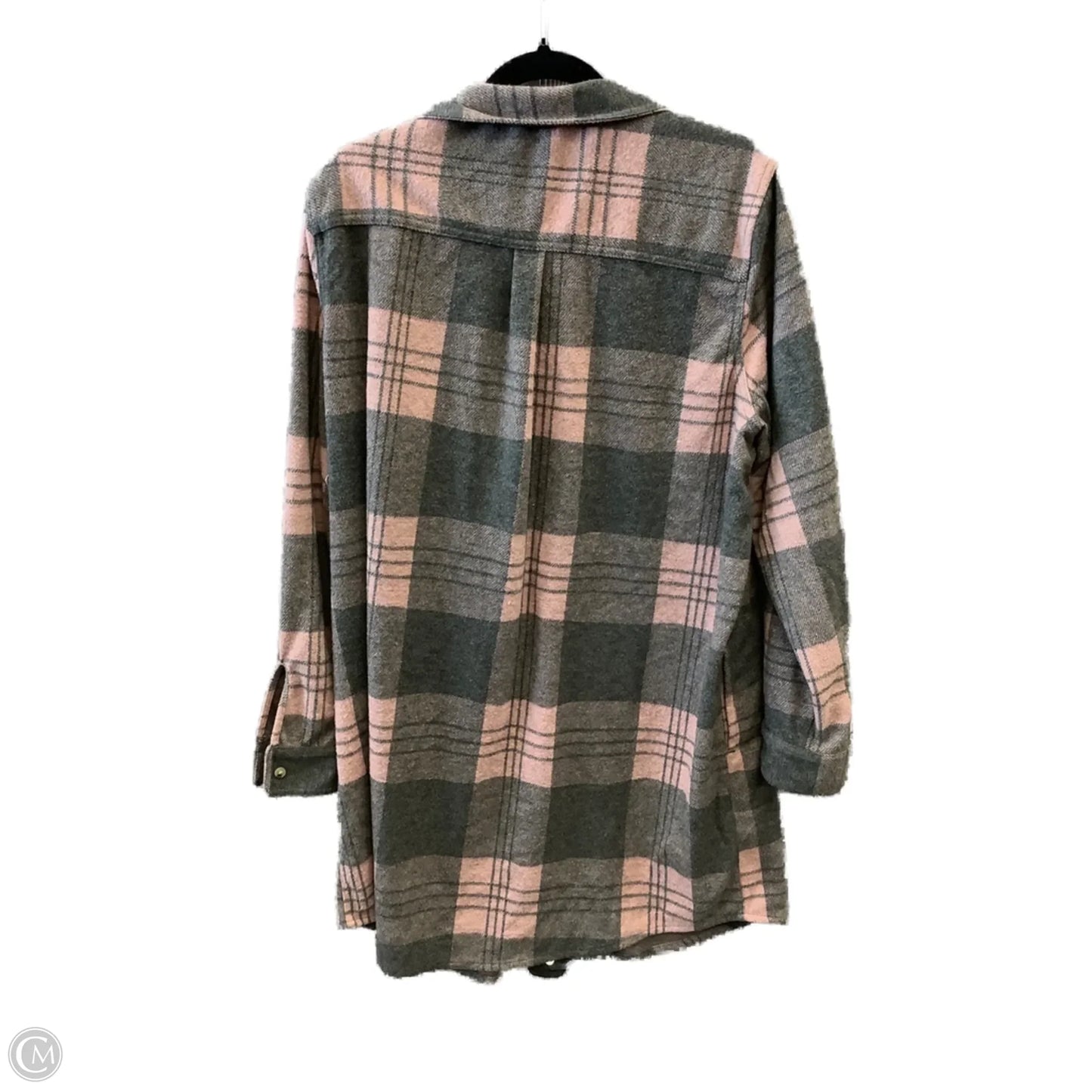 Jacket Shirt By Beachlunchlounge In Grey & Pink, Size: Xxl