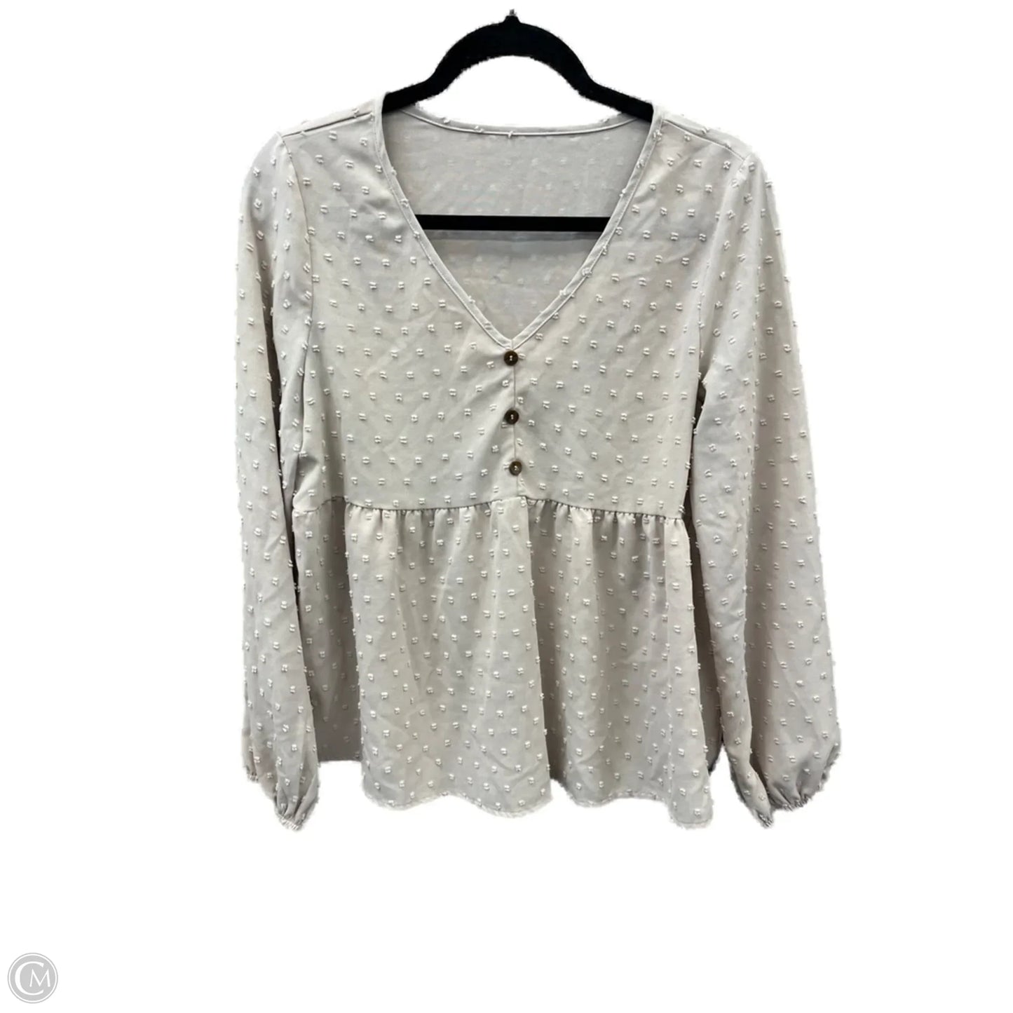 Top Long Sleeve By Clothes Mentor In Tan, Size: M