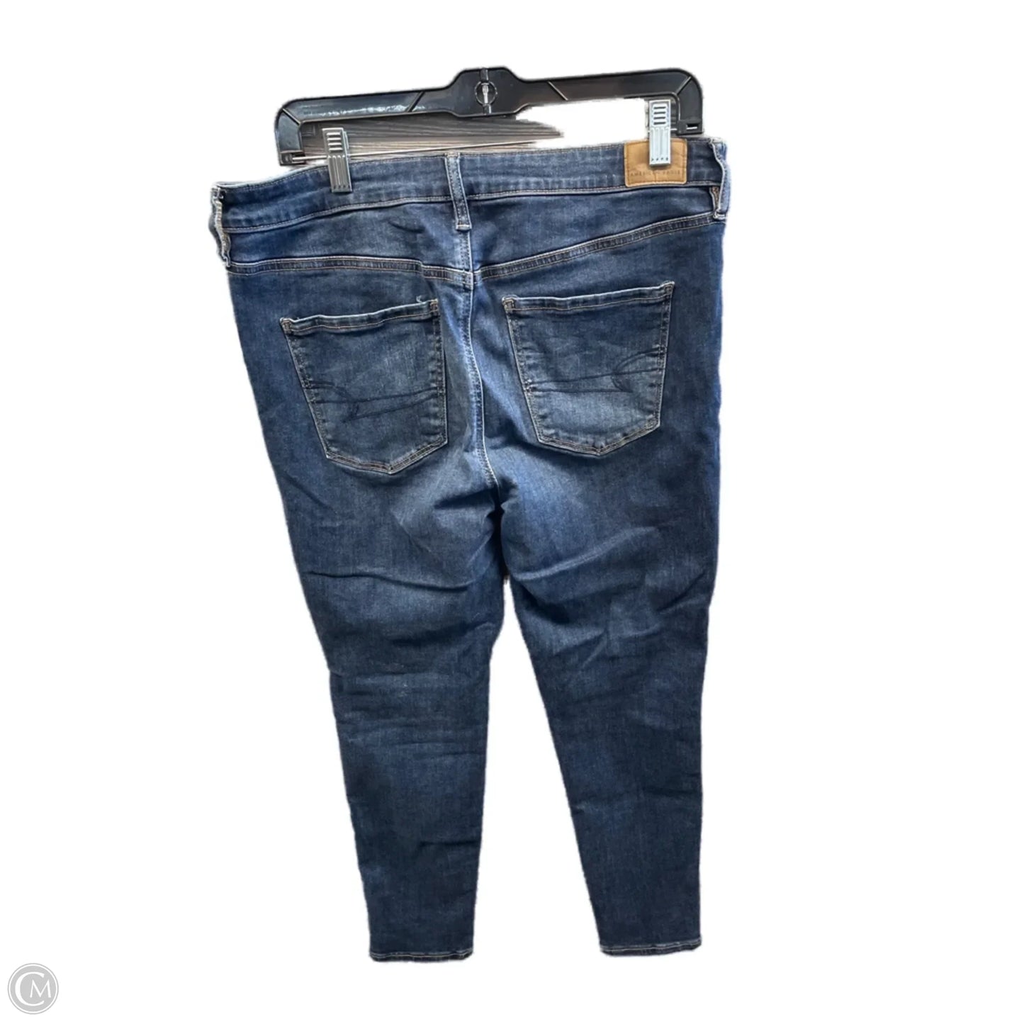 Jeans Skinny By American Eagle In Blue Denim, Size: 14
