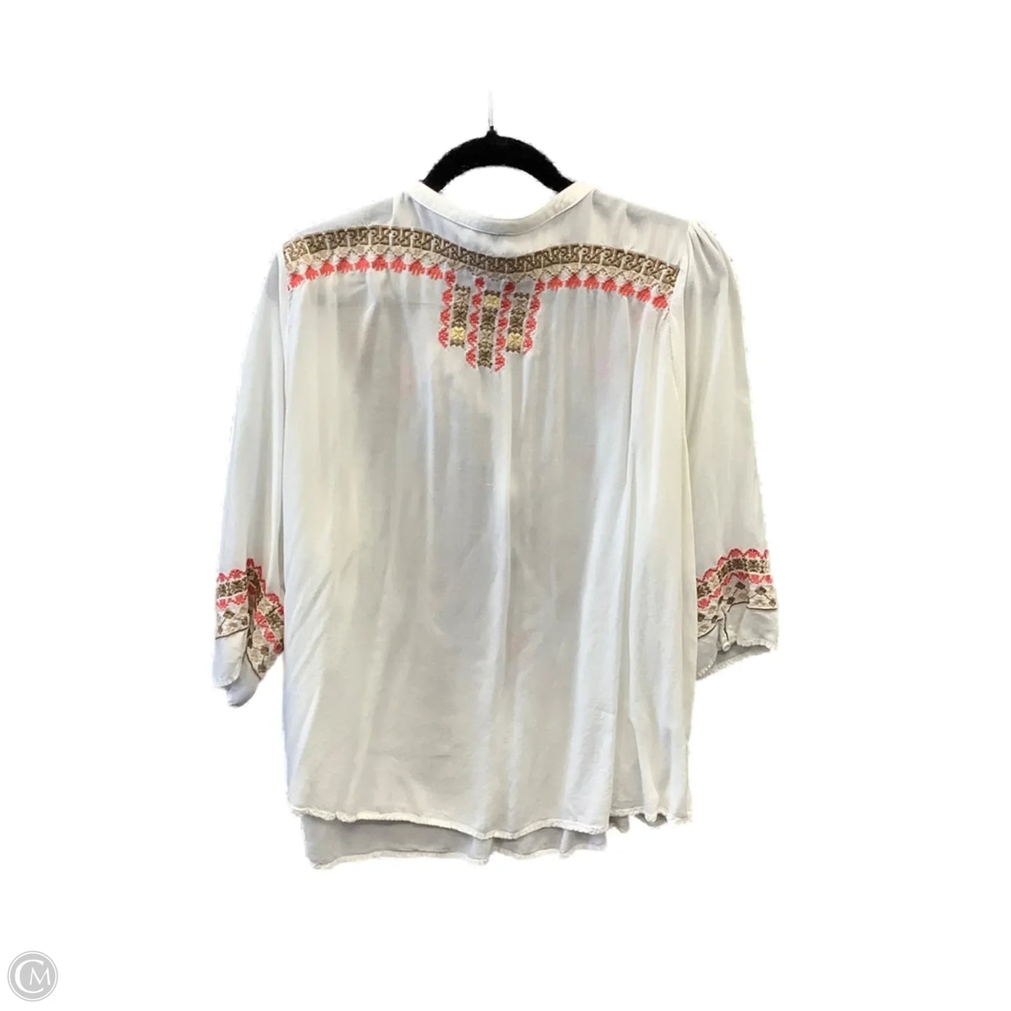 Top 3/4 Sleeve By Andree By Unit In White, Size: 1x