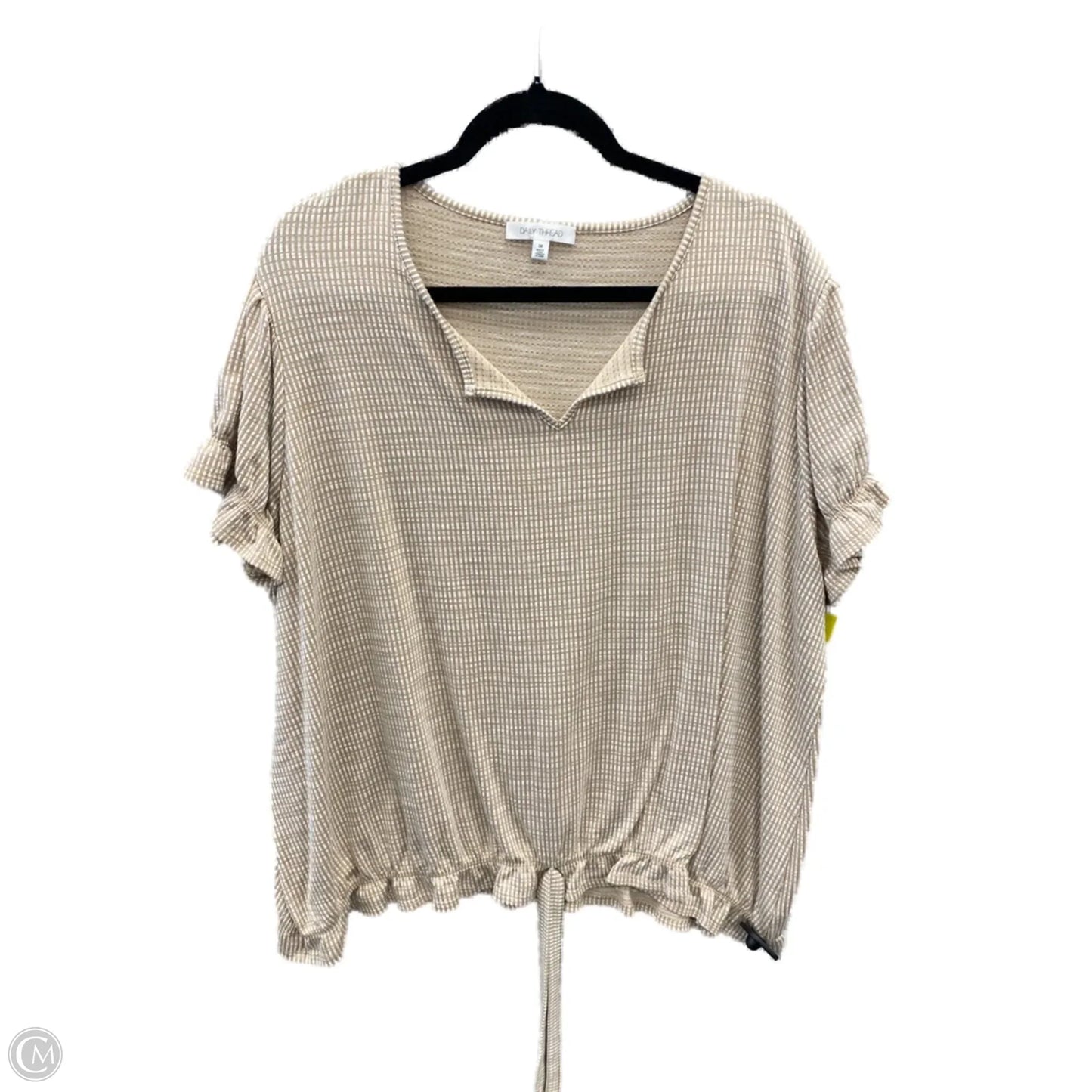Top Short Sleeve By Daily Thread In Beige, Size: 3x