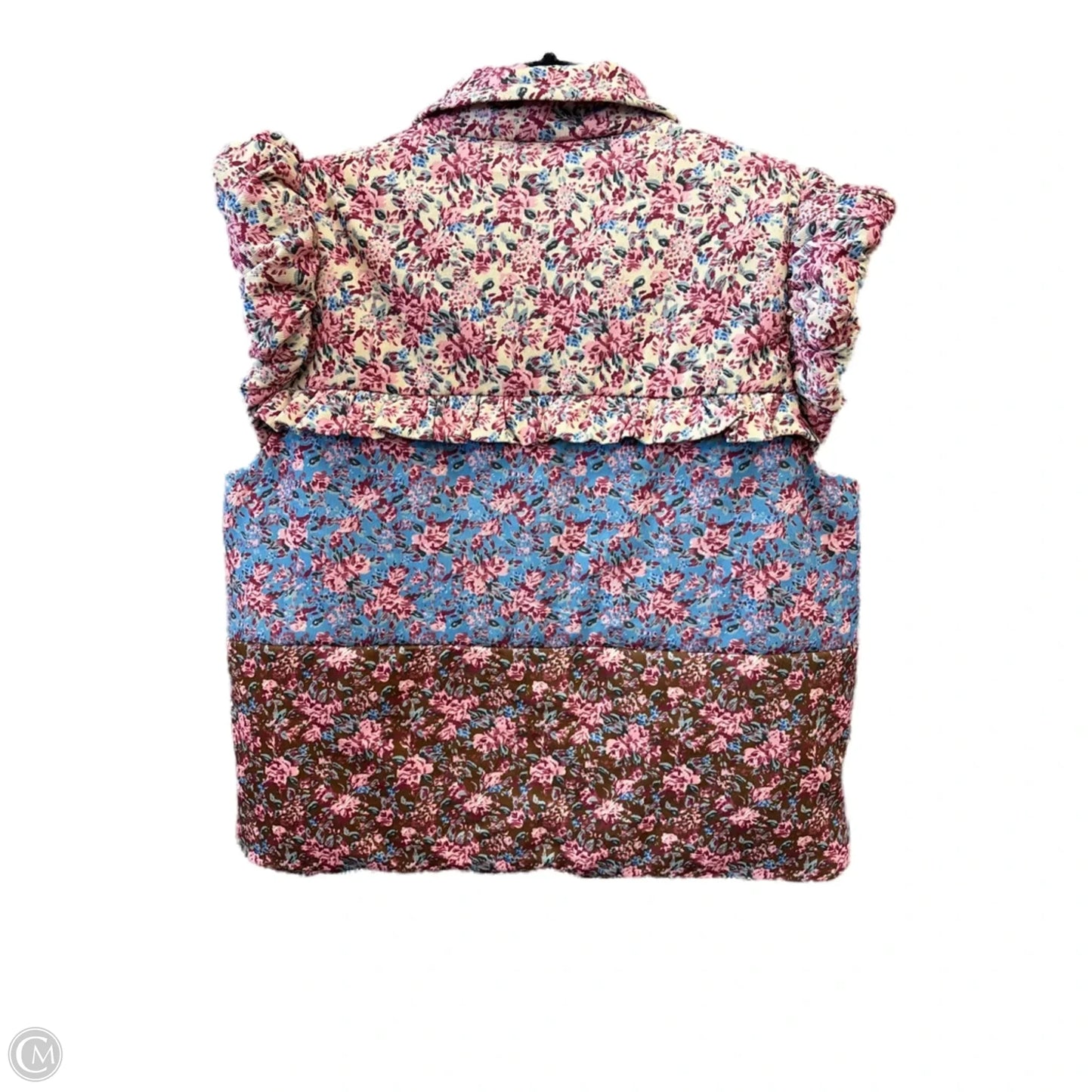 Vest Puffer & Quilted By Entro In Floral Print, Size: M