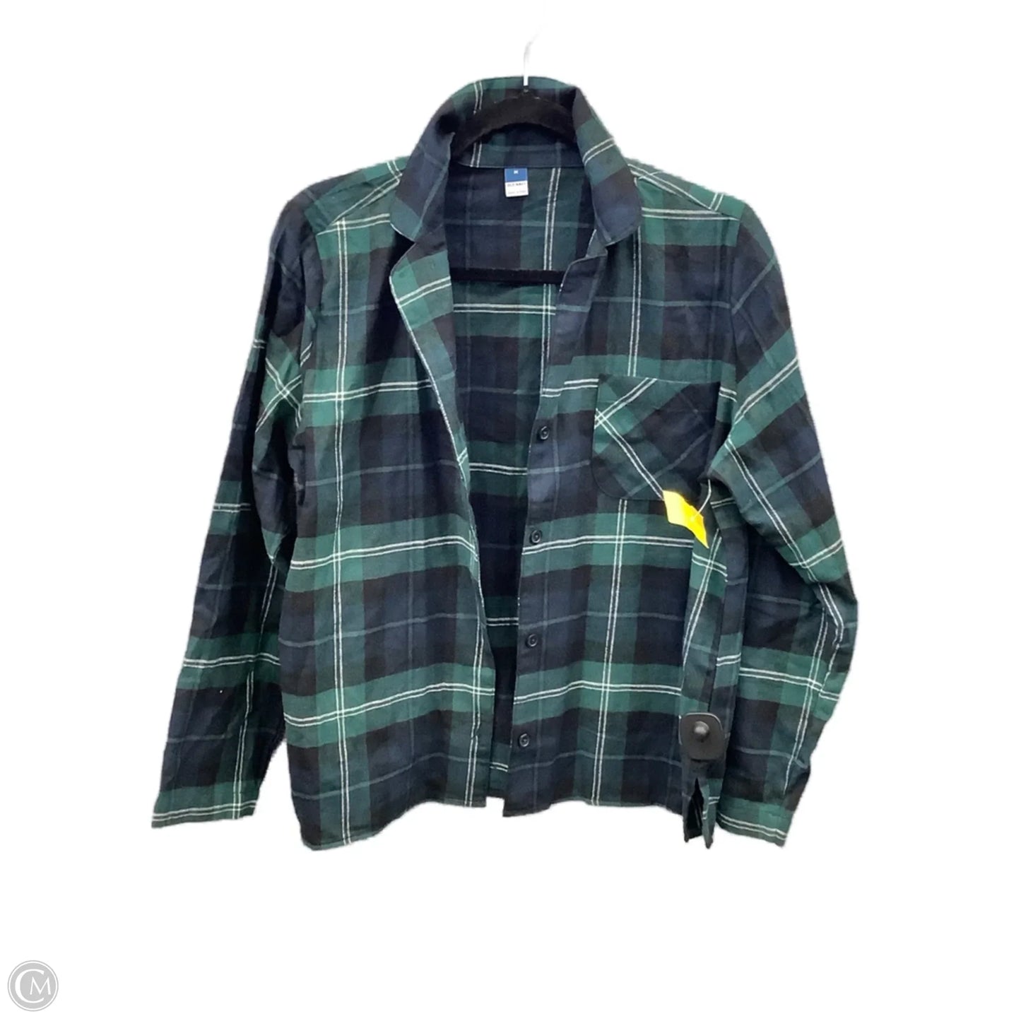 Top Long Sleeve By Old Navy In Plaid Pattern, Size: M