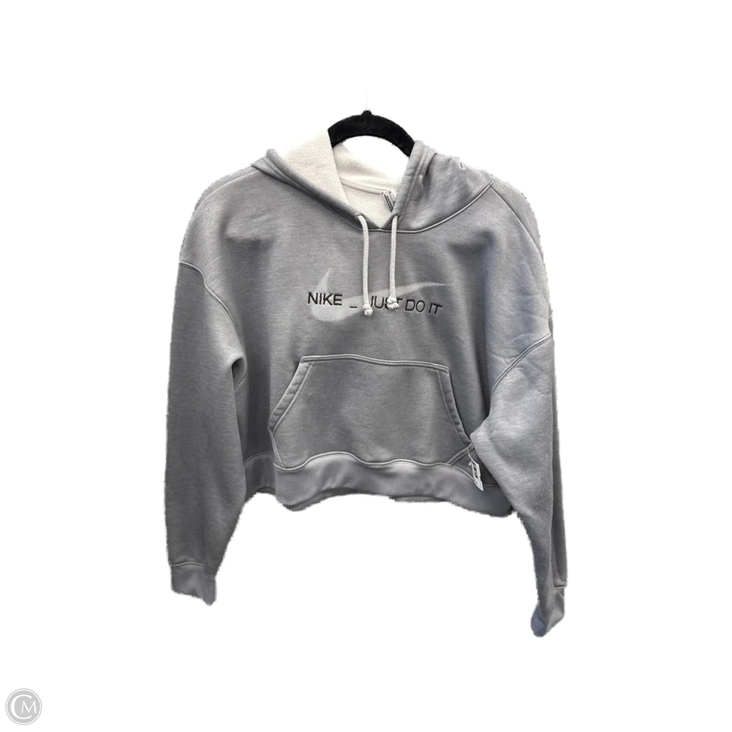 Athletic Sweatshirt Hoodie By Nike Apparel In Grey, Size: M
