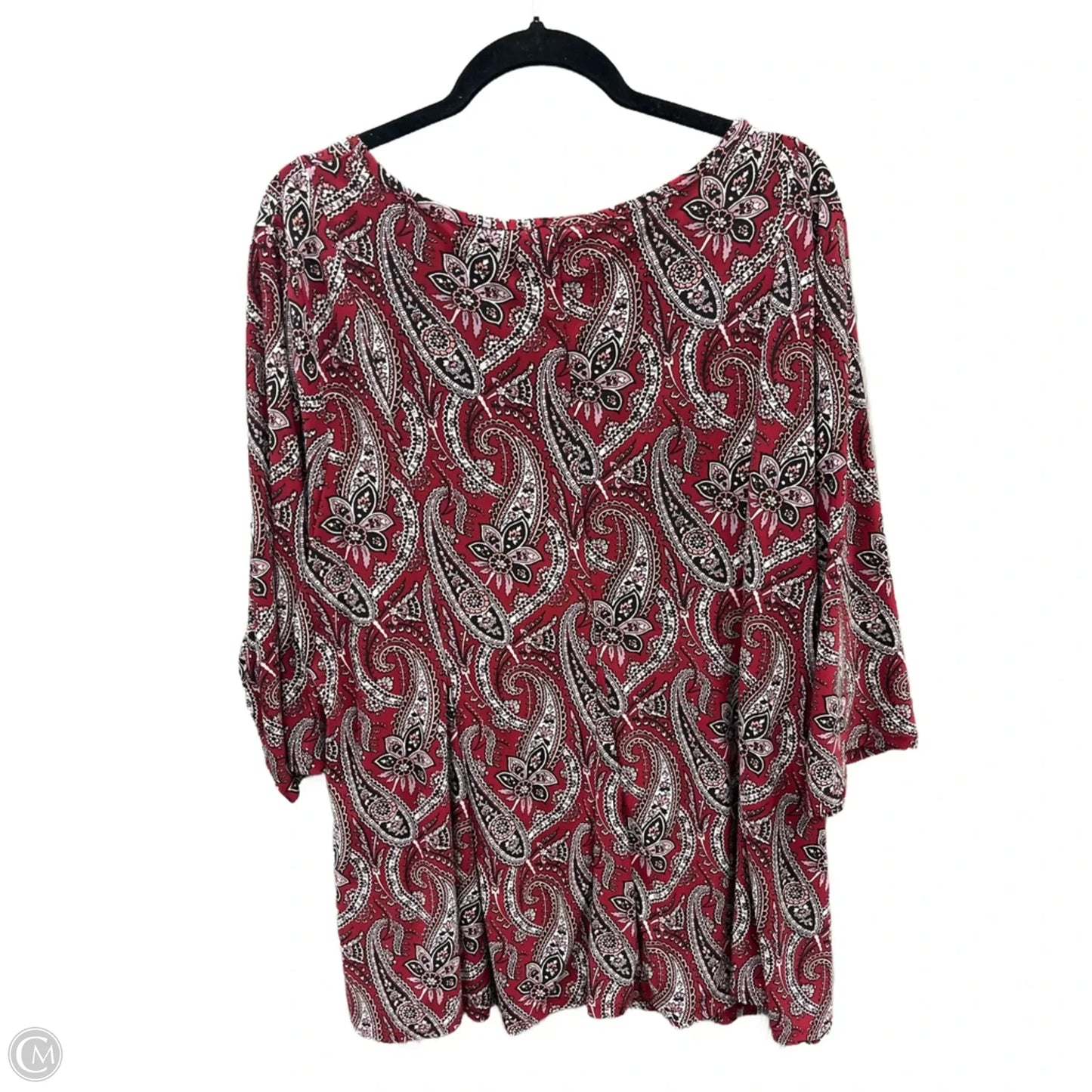 Top 3/4 Sleeve By Roz And Ali In Red, Size: 3x