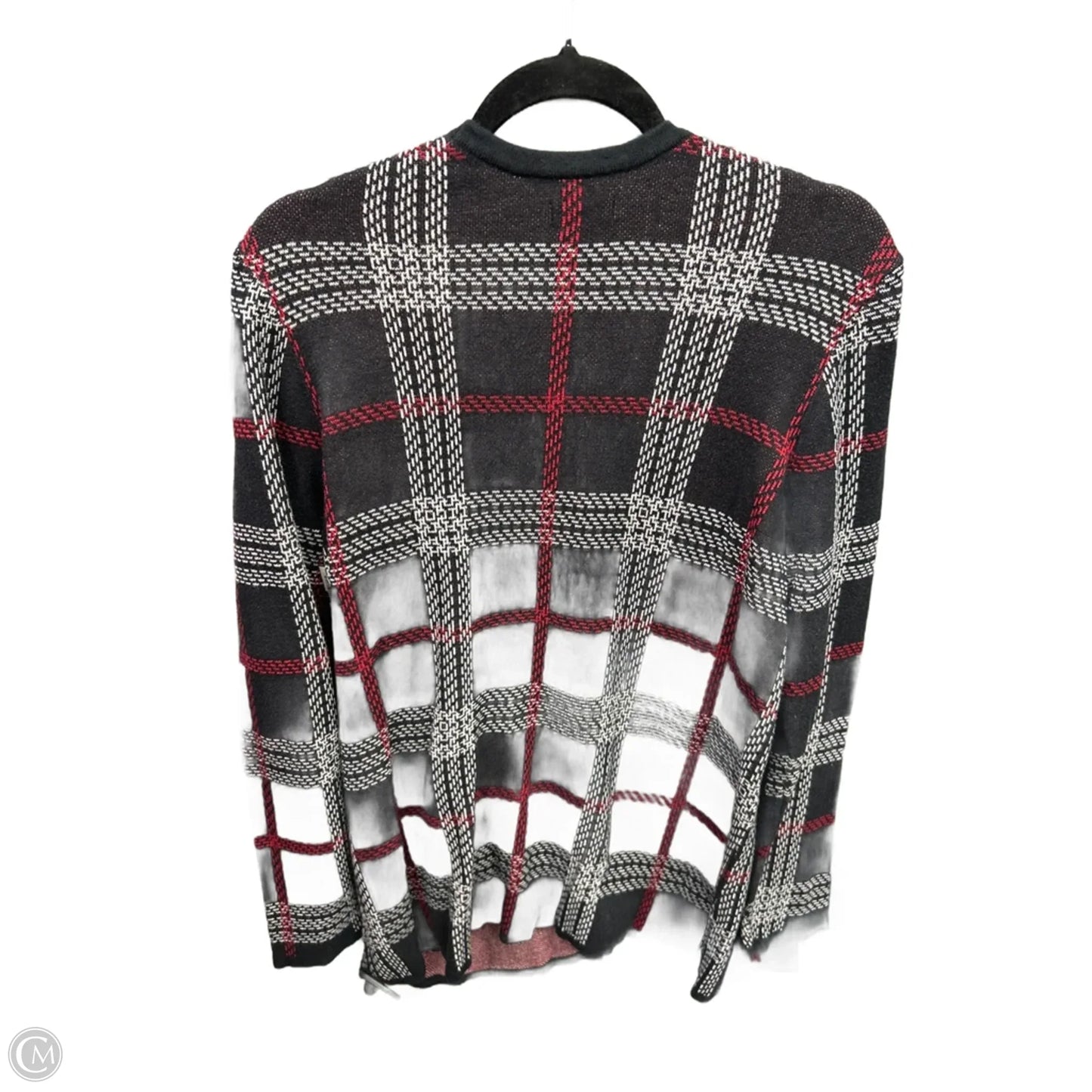 Sweater Cardigan By Croft And Barrow In Black & Red, Size: L