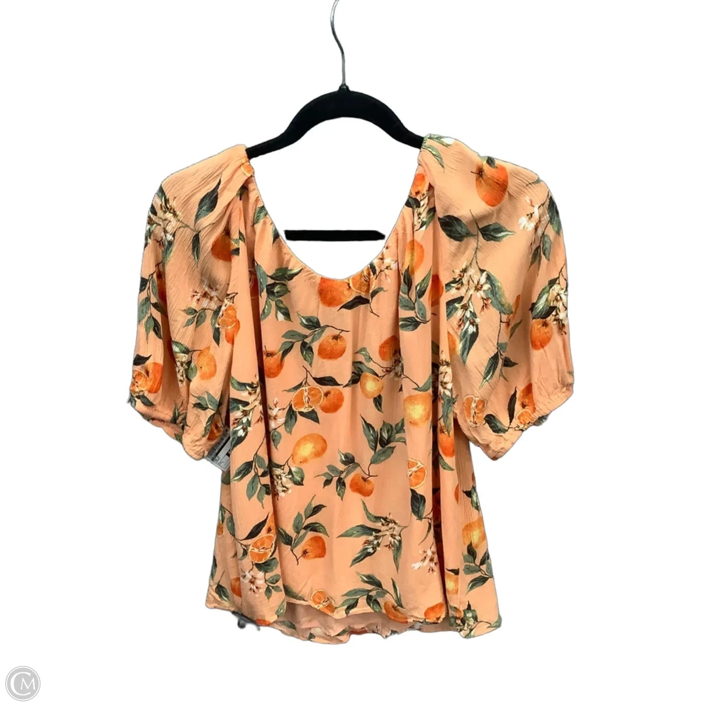 Top Short Sleeve By Loft In Orange, Size: L