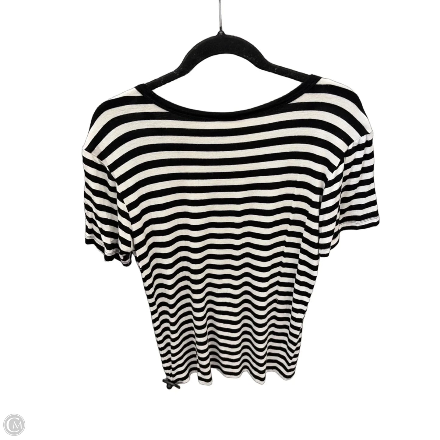 Top Short Sleeve By Zenana Outfitters In Black & White, Size: S