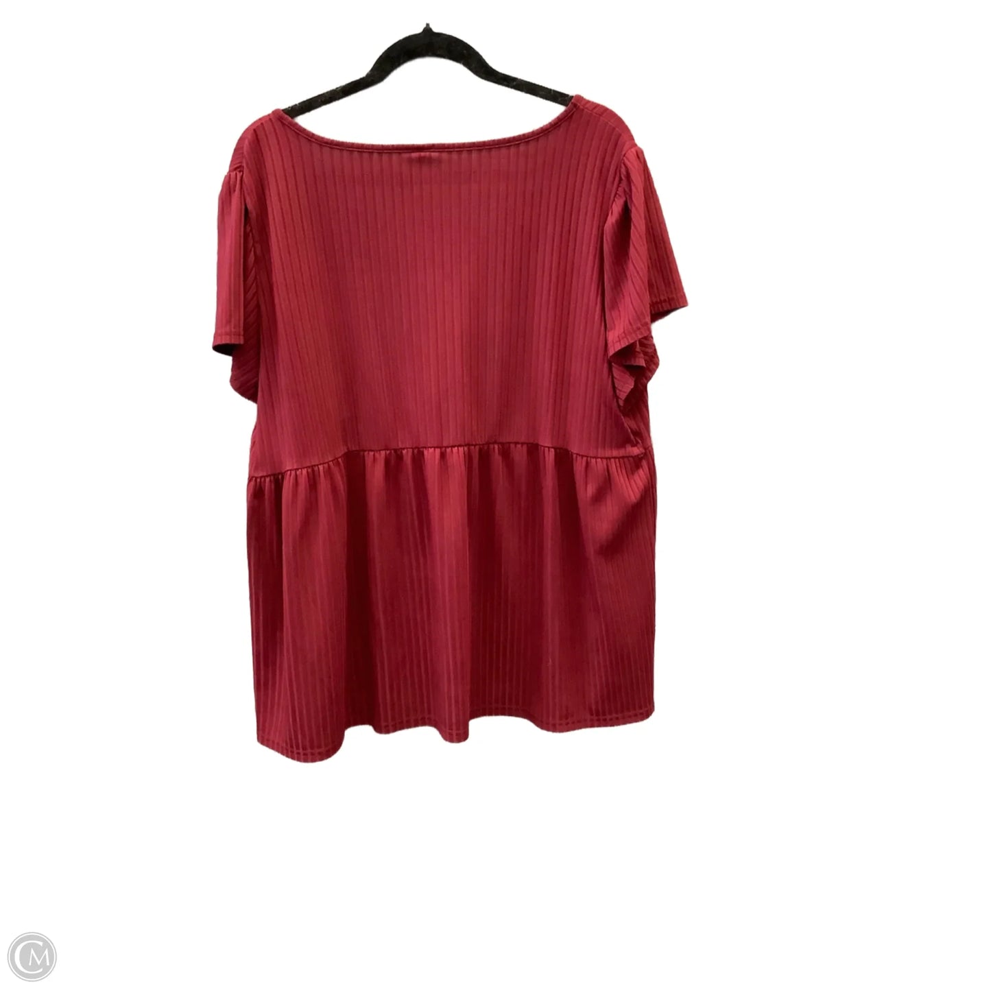 Blouse Short Sleeve By Clothes Mentor In Red, Size: 2x