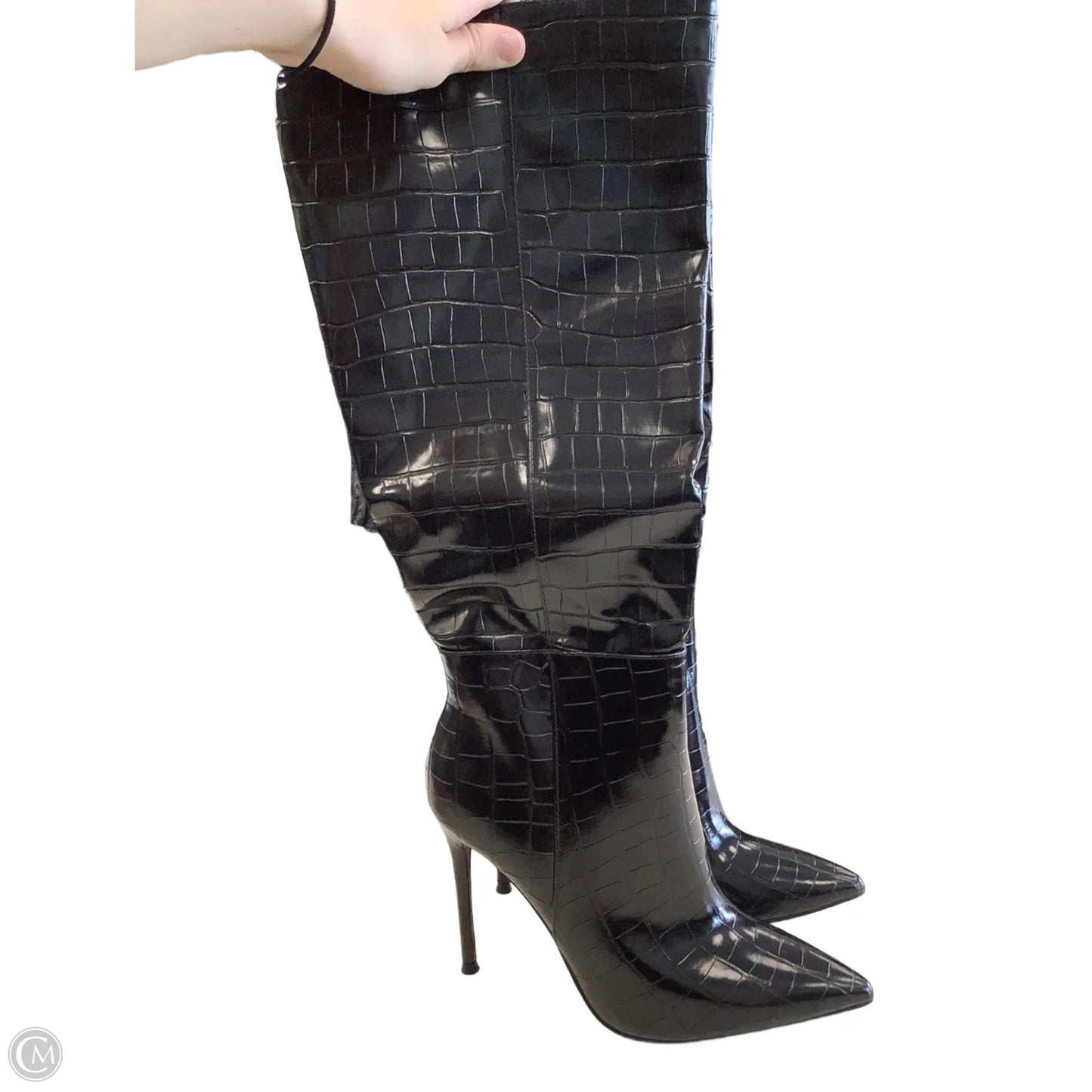 Boots Mid-calf Heels By Lulus In Black, Size: 10