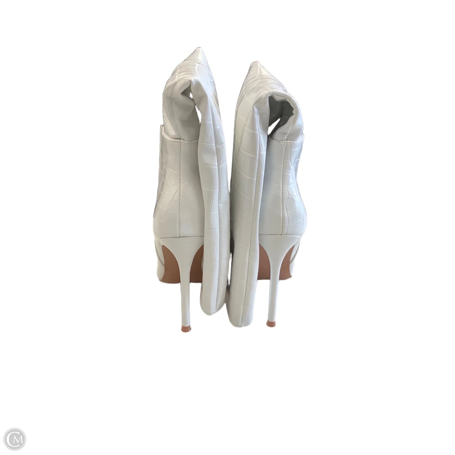 Boots Mid-calf Heels By Lulus In White, Size: 10