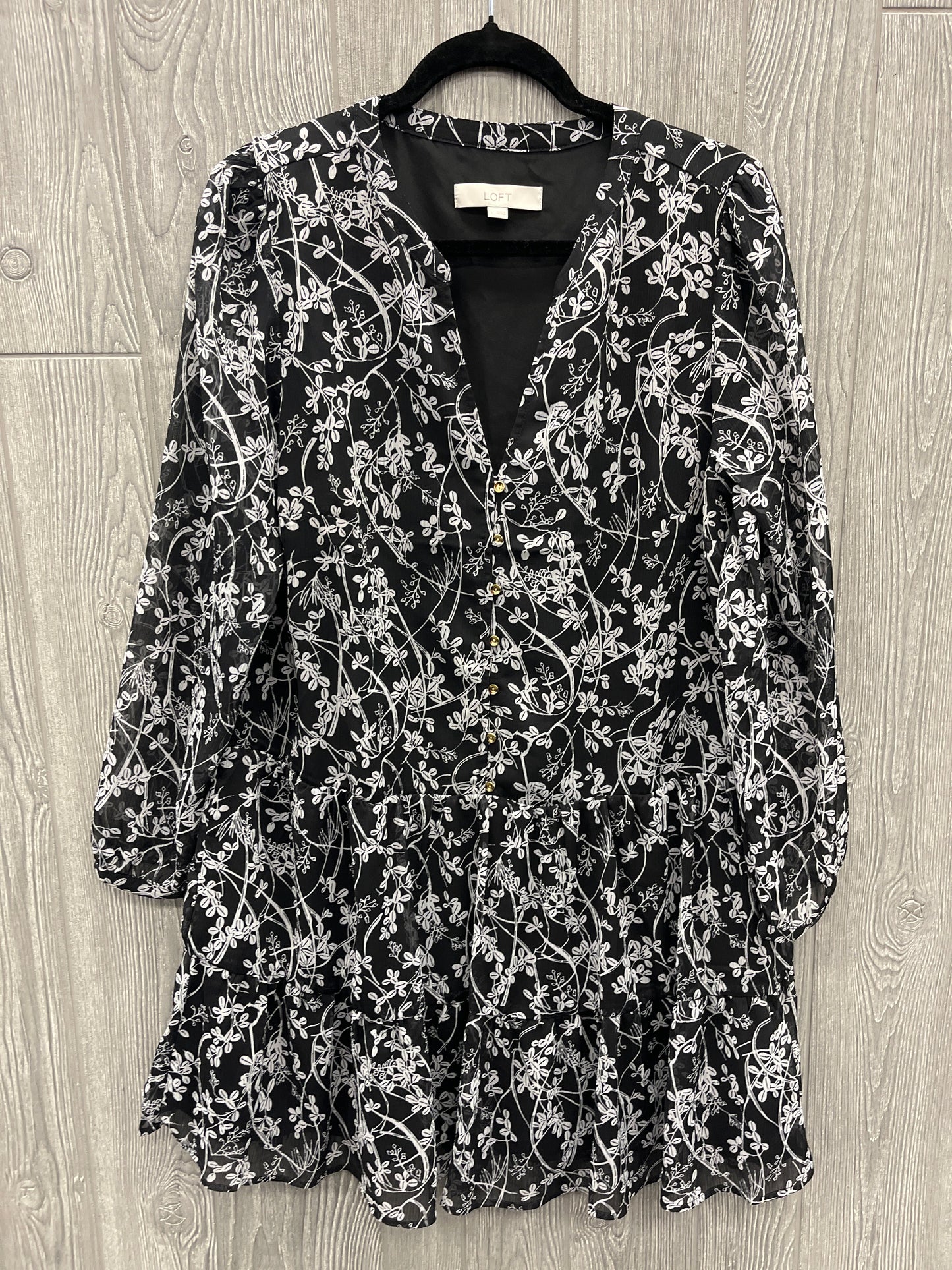 Dress Casual Midi By Loft In Black, Size: L