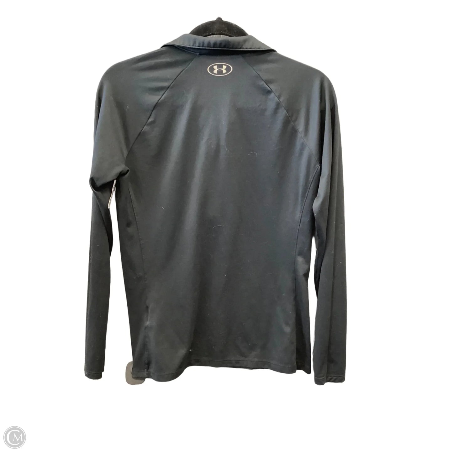 Athletic Top Long Sleeve Collar By Under Armour In Black, Size: M