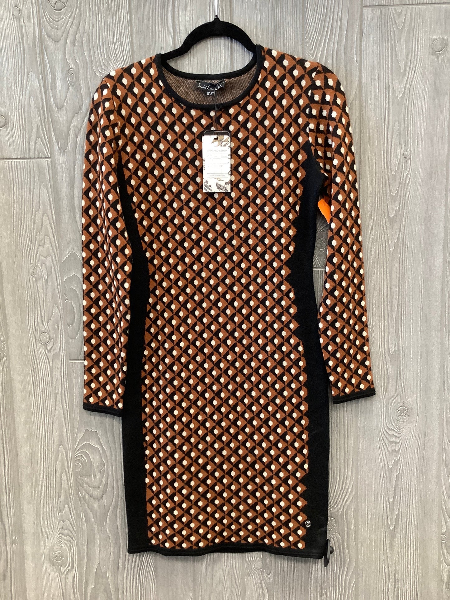 Dress Casual Midi By Clothes Mentor In Black & Brown, Size: S
