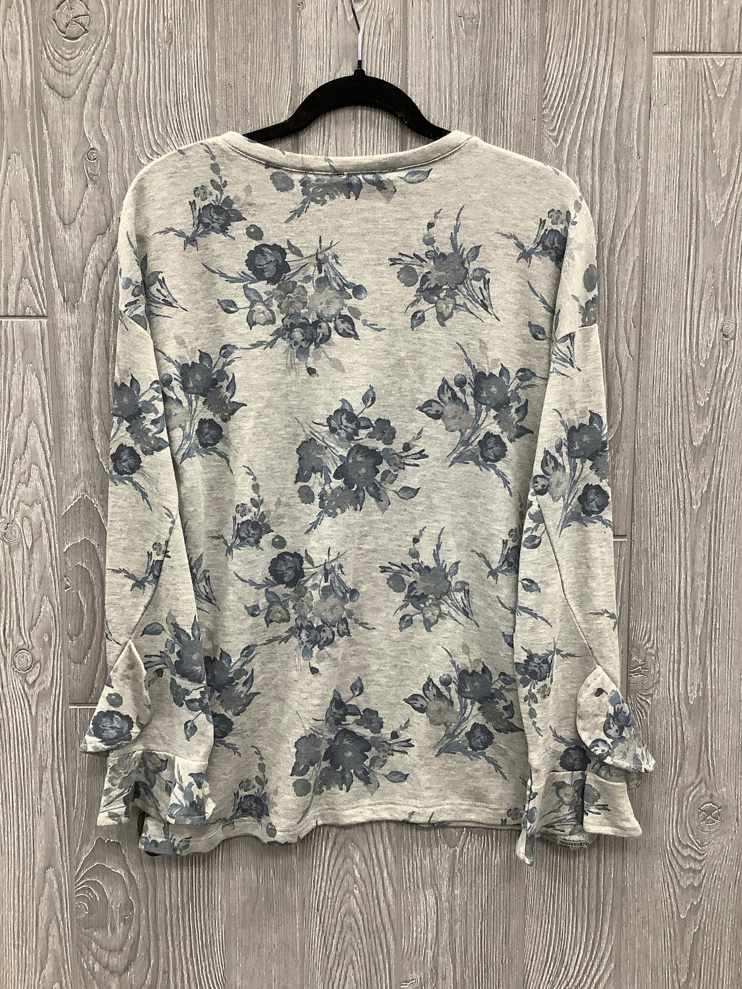 Top Long Sleeve By Clothes Mentor In Blue & Grey, Size: L