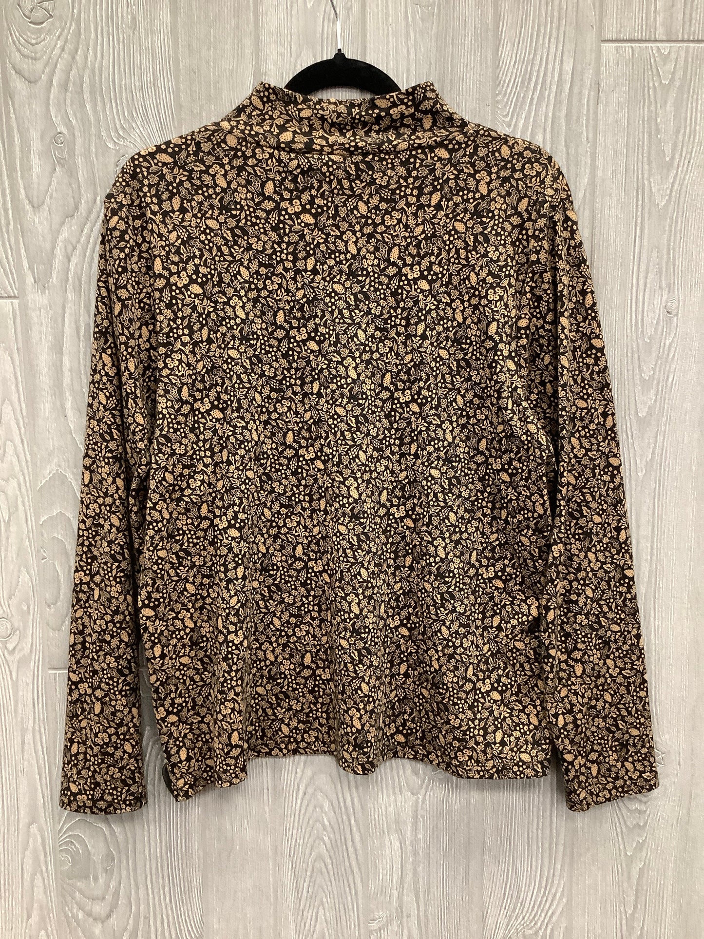 Top Long Sleeve By Croft And Barrow In Black & Brown, Size: Xxl