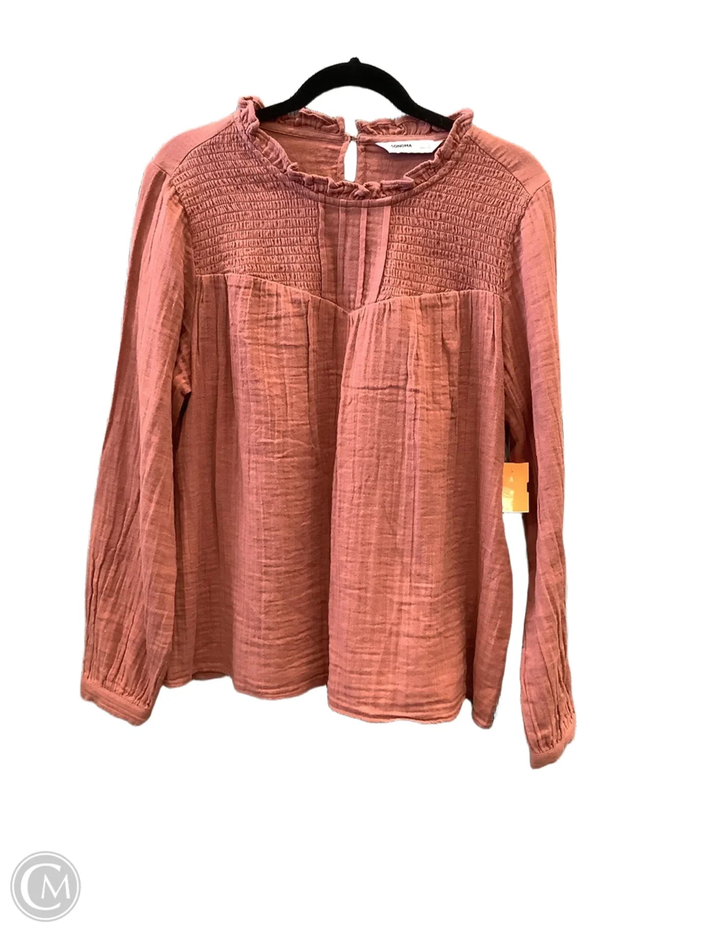 Top Long Sleeve By Sonoma In Peach, Size: L