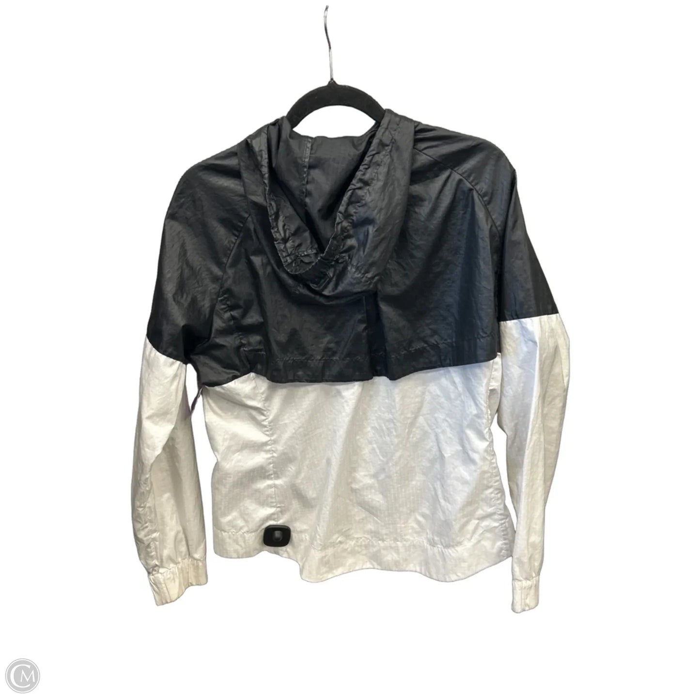 Jacket Windbreaker By Nike In Black & White, Size: M