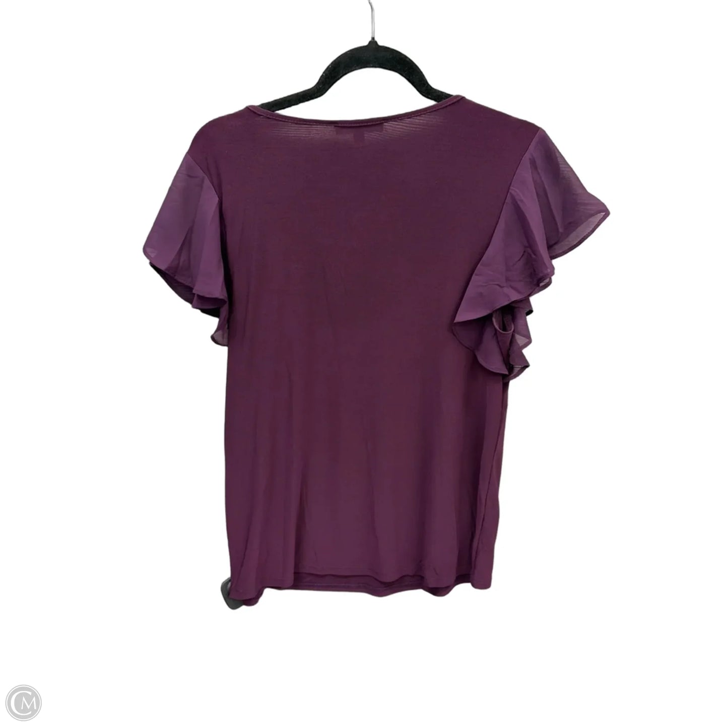 Top Short Sleeve By Perseption Concept In Purple, Size: L