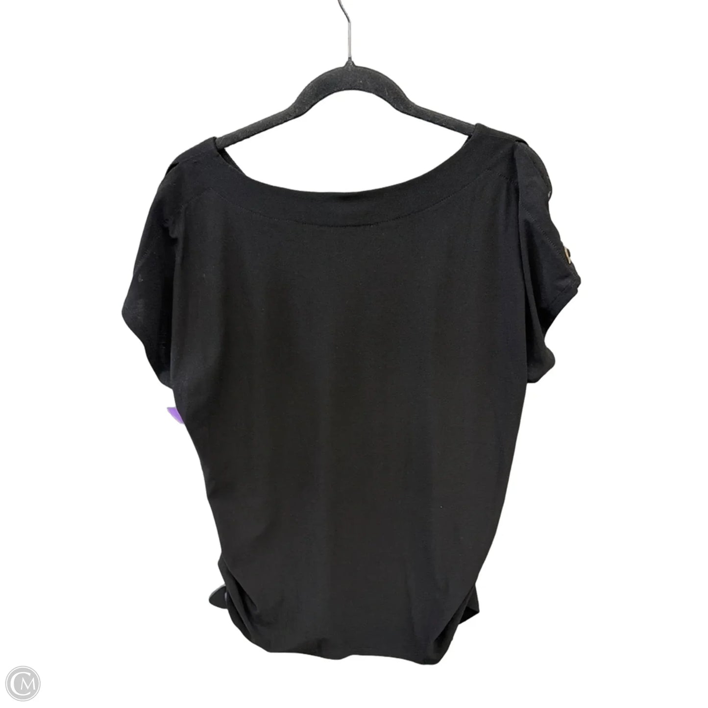 Top Short Sleeve By Auw In Black, Size: L