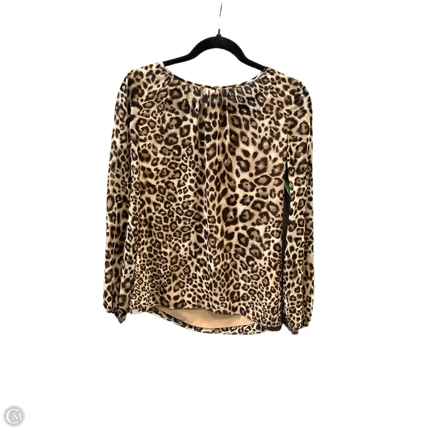 Top Long Sleeve By White House Black Market In Animal Print, Size: Xs