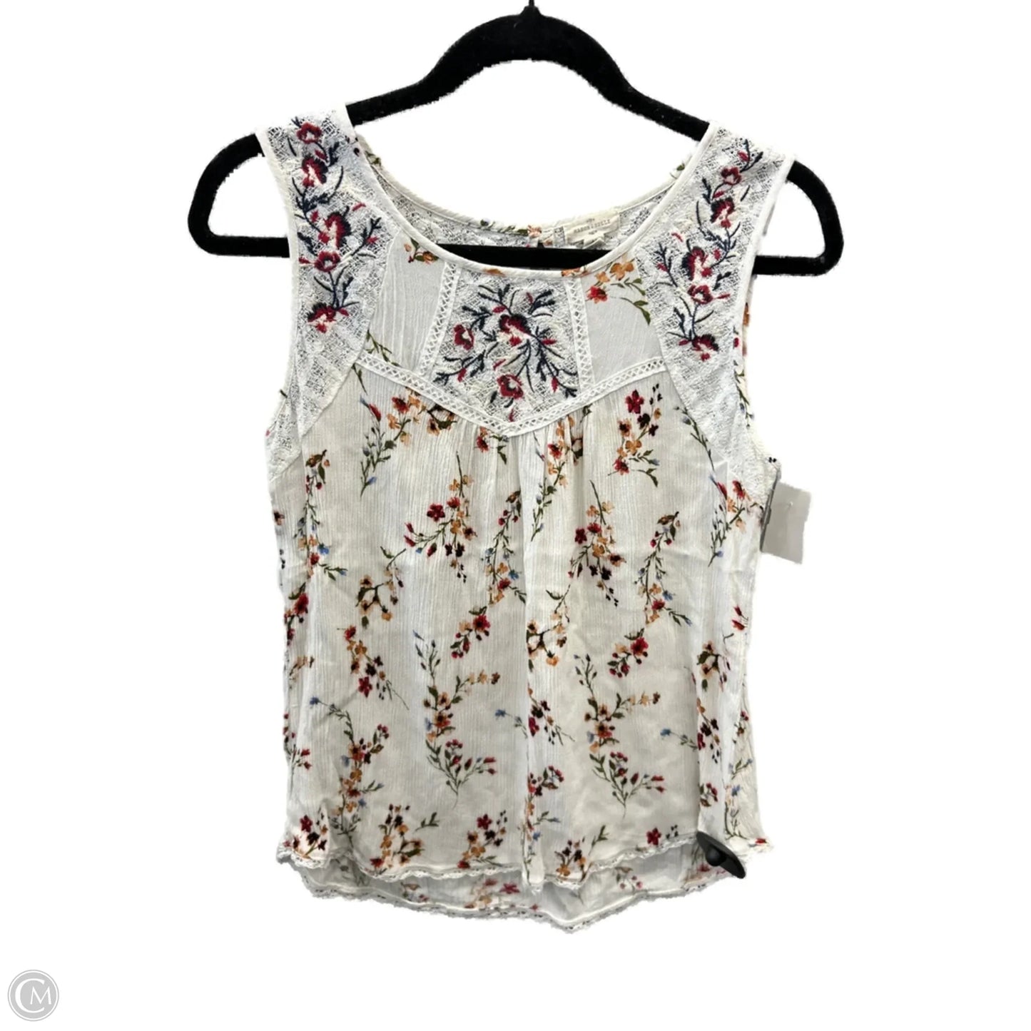Top Sleeveless By Clothes Mentor In White, Size: M