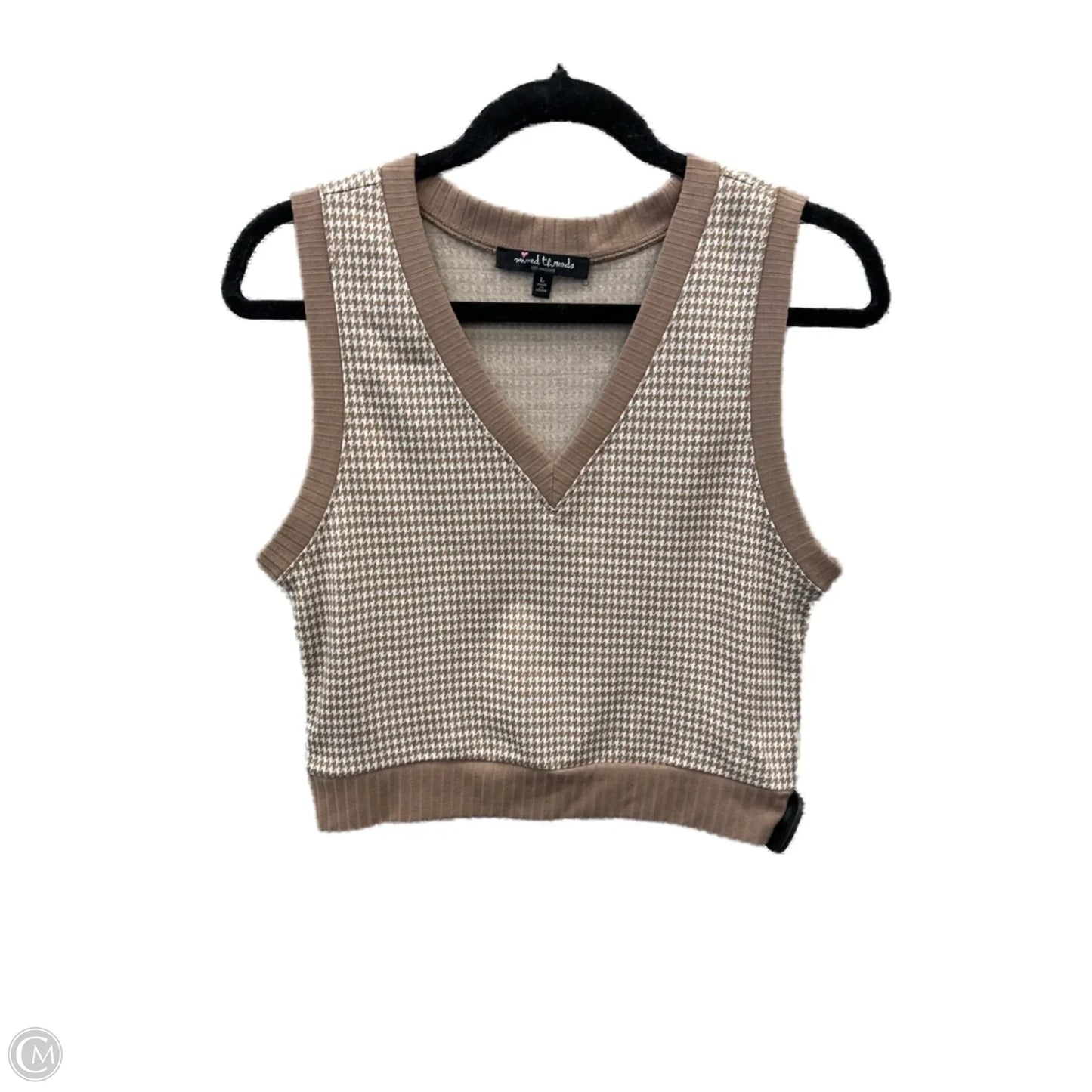 Vest Sweater By Clothes Mentor In Brown, Size: L