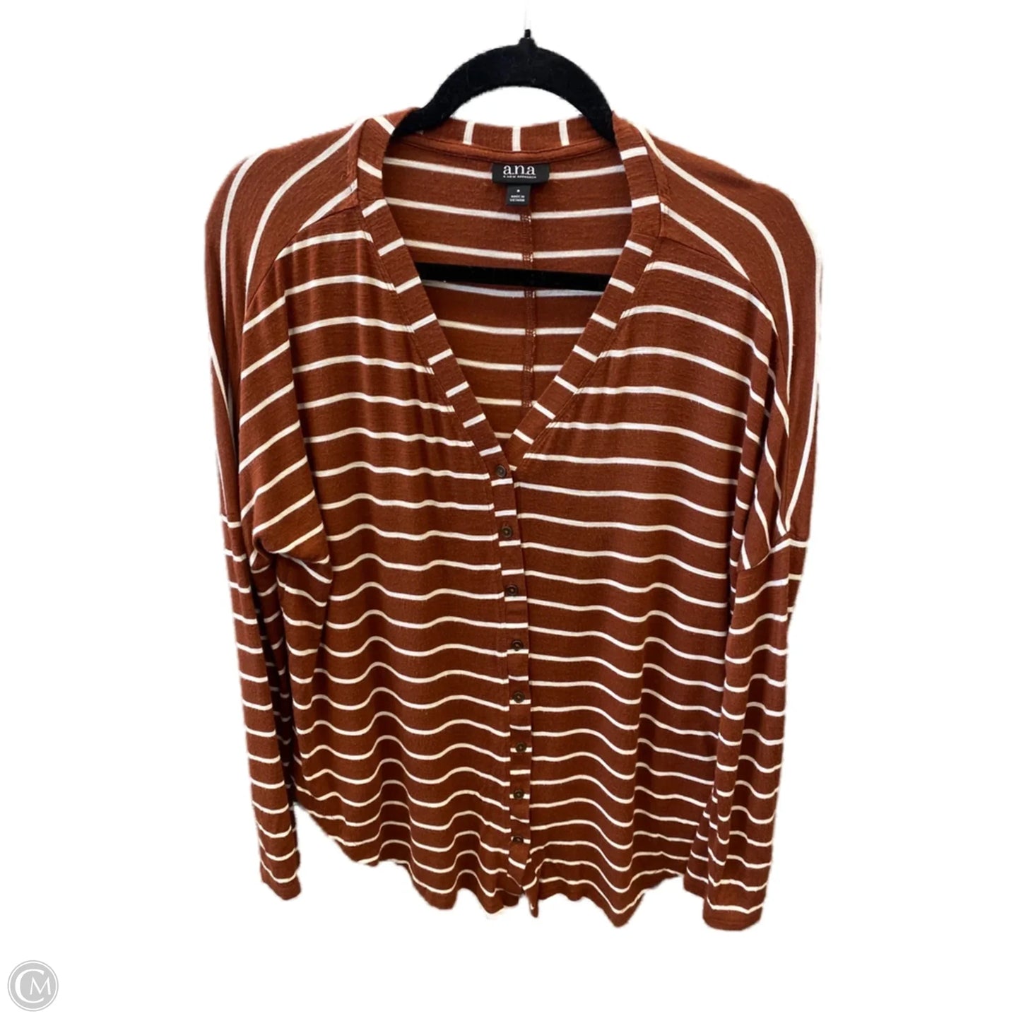 Top Long Sleeve By Ana In Striped Pattern, Size: S