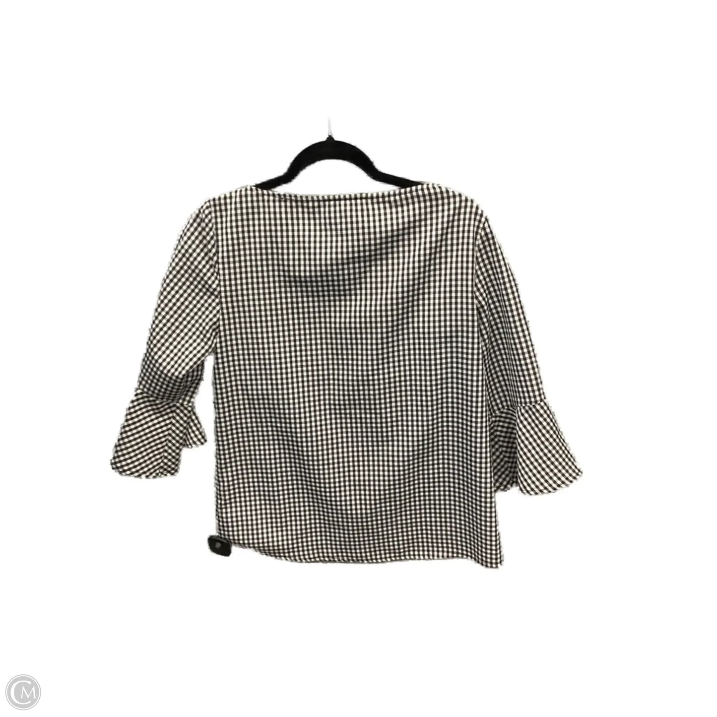 Top 3/4 Sleeve By Agb In Plaid Pattern, Size: S